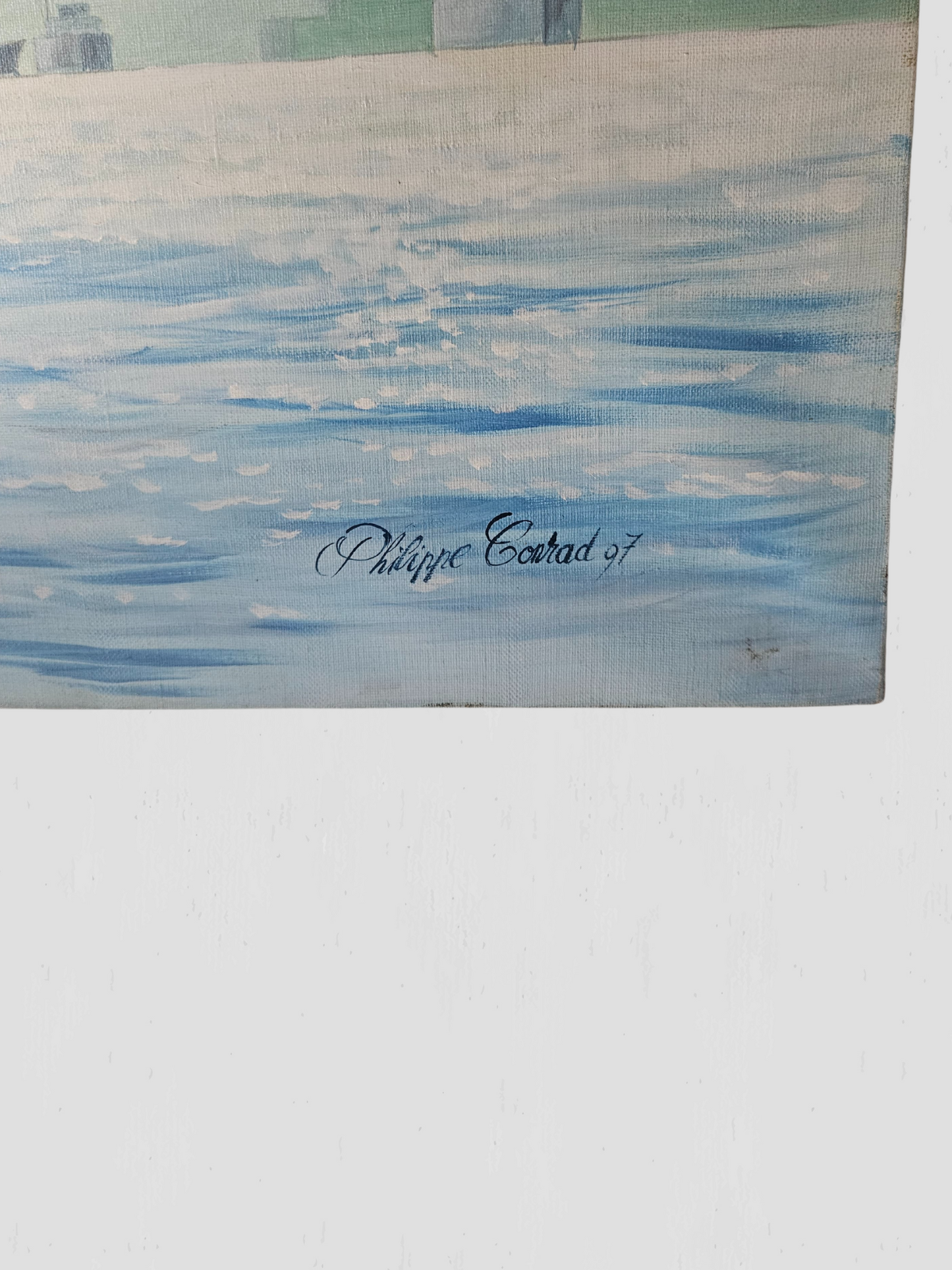 Philippe Conrad Nautical Boat on Water Painting on Canvas