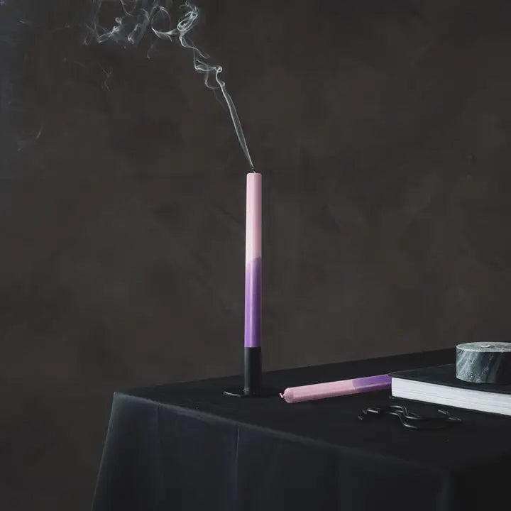 Lilac & Purple Dip Dye Taper Candle Set of 4
