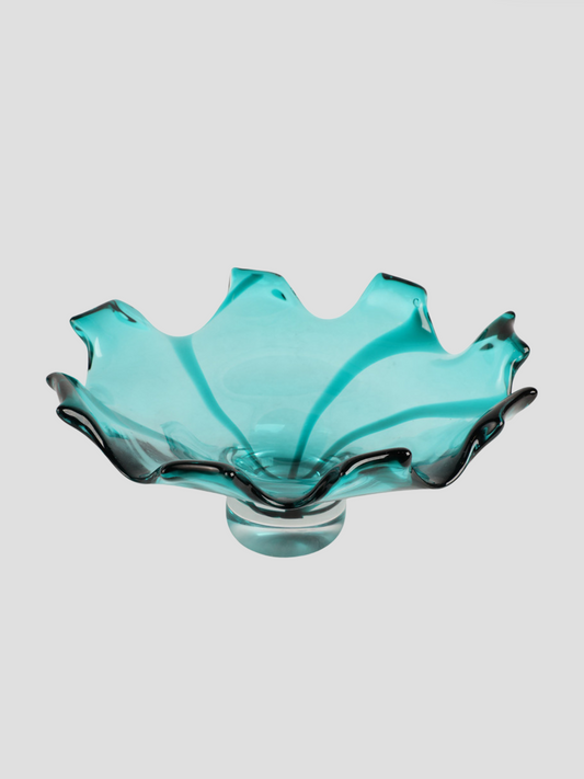 Blue Blown Glass Bowl