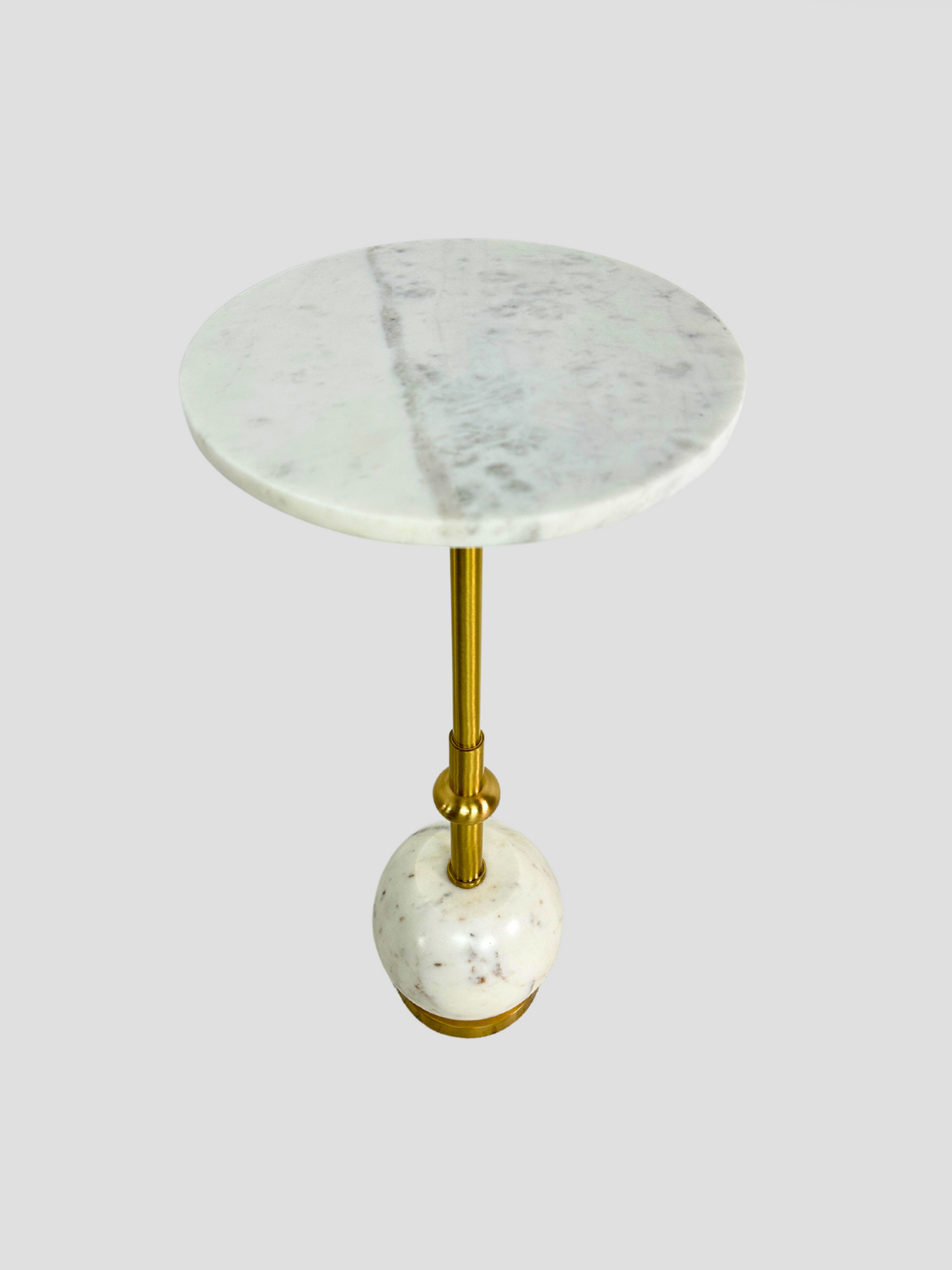 Brushed Brass & Marble Drinks Table