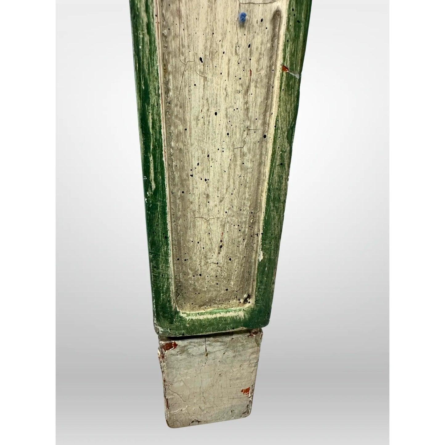 Italian Painted Table With Green Marble Top Vintage