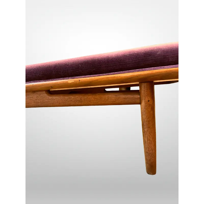 1960s George Tanier Teak Chaise Velvet Upholstered Danish Mid-Century Modern