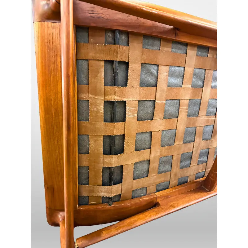 1960s George Tanier Teak Chaise Velvet Upholstered Danish Mid-Century Modern