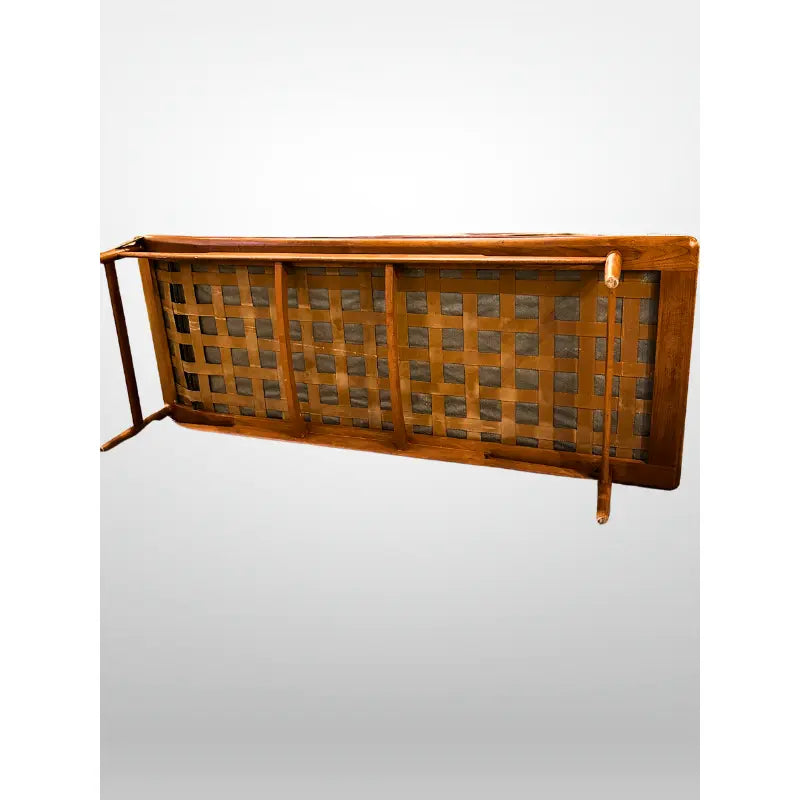 1960s George Tanier Teak Chaise Velvet Upholstered Danish Mid-Century Modern