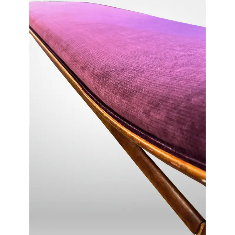 1960s George Tanier Teak Chaise Velvet Upholstered Danish Mid-Century Modern
