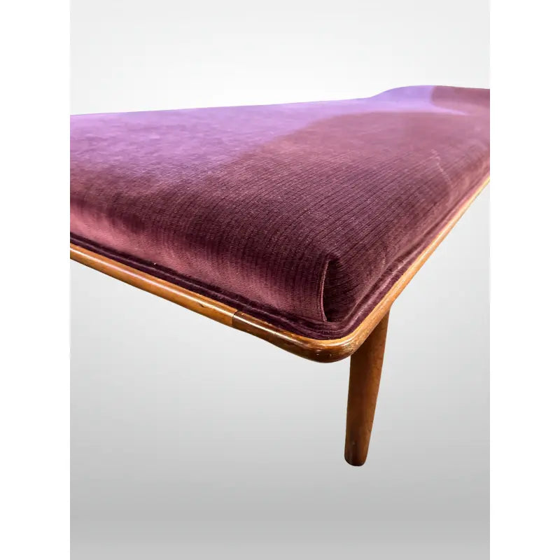 1960s George Tanier Teak Chaise Velvet Upholstered Danish Mid-Century Modern
