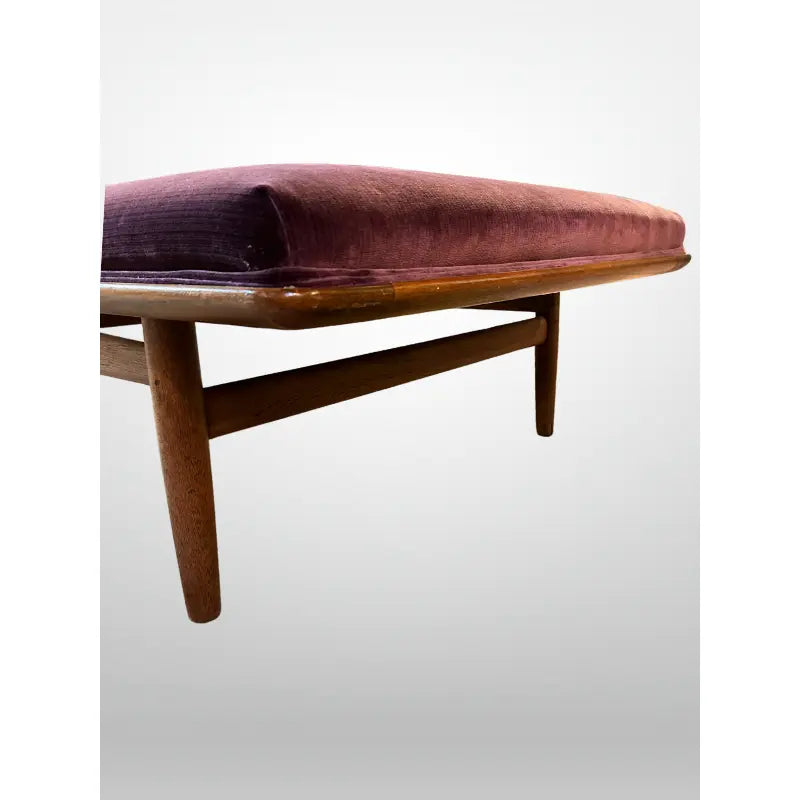 1960s George Tanier Teak Chaise Velvet Upholstered Danish Mid-Century Modern