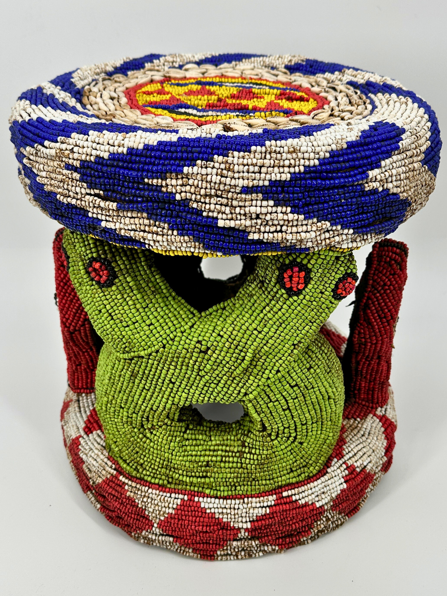 Bamileke Trade Bead Animal Stool