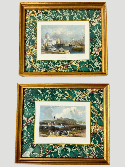 Antique Set of 2 Original Engravings by Various Artists