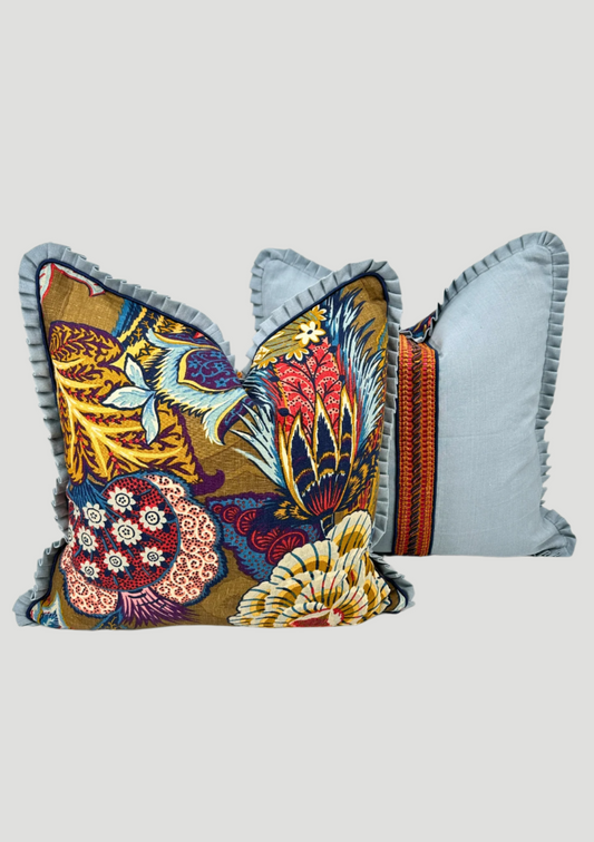 Schumacher Zanzibar Linen Pillow Pair