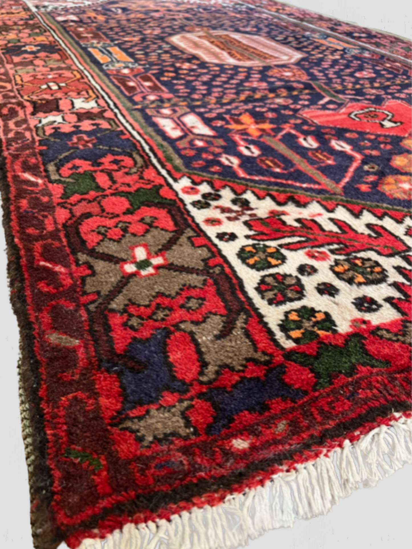 Antique Persian Carpet Navy and Orange