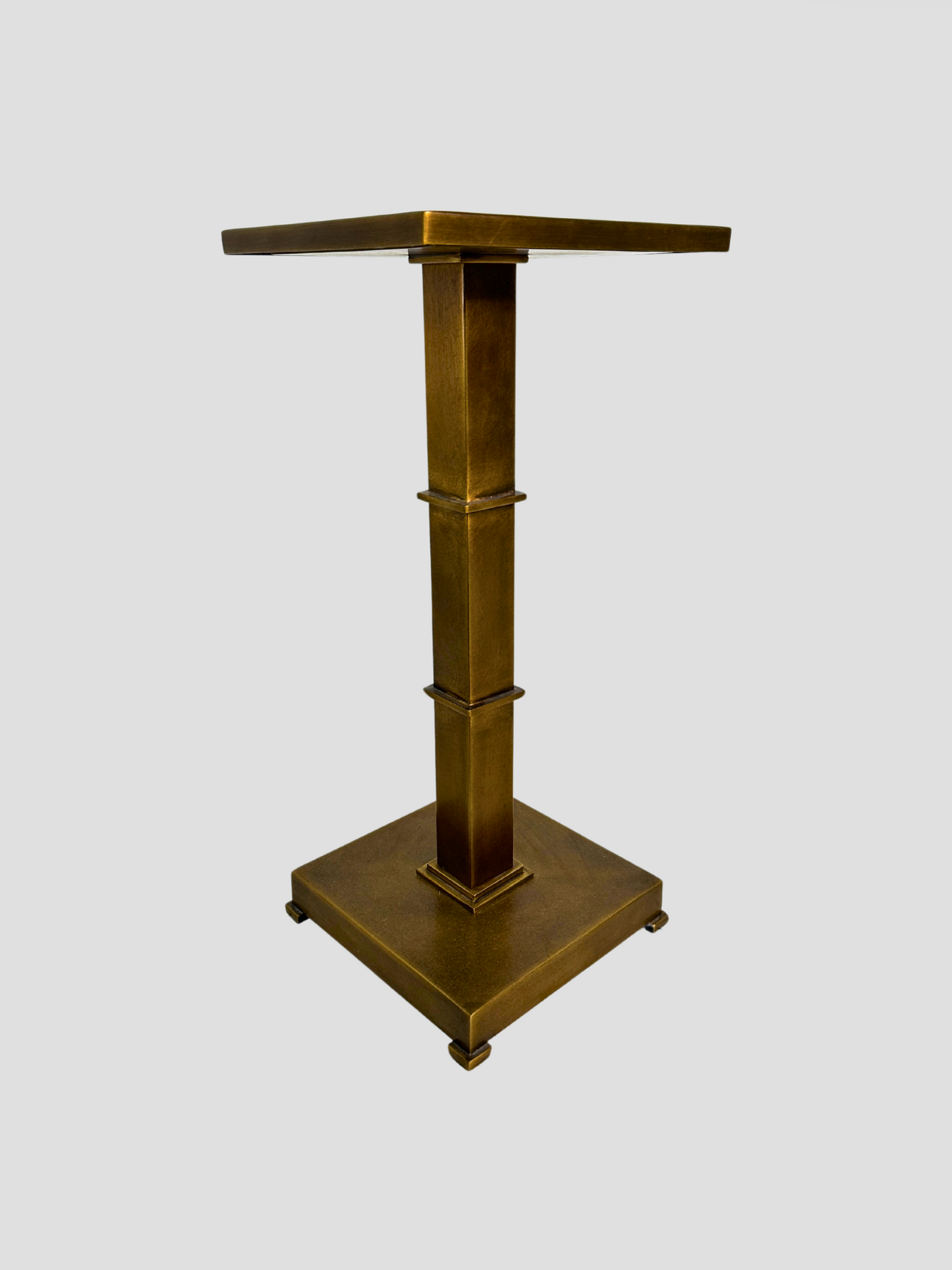 Brass with Black Metallic Glass Drinks Table