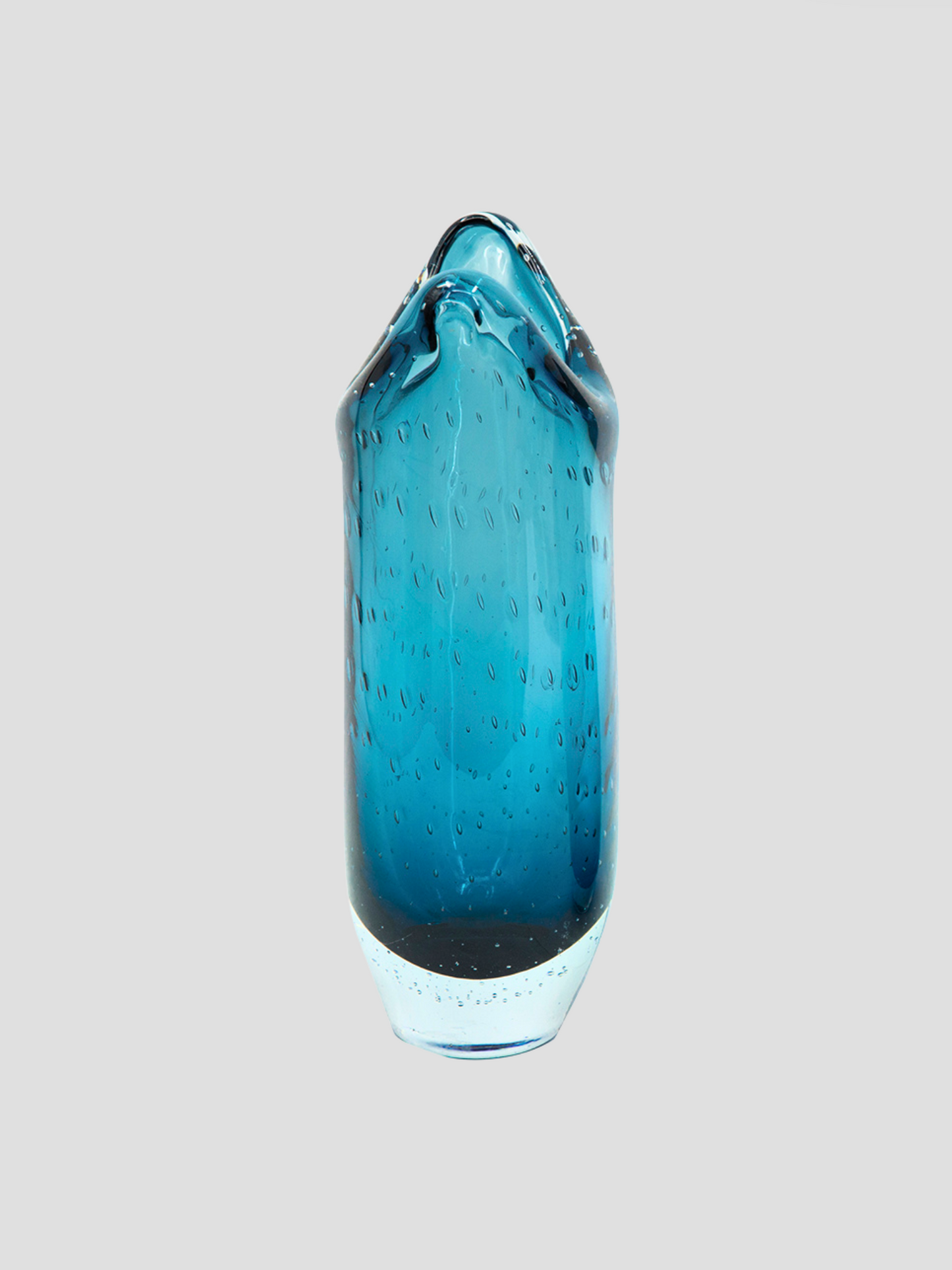 Small Artisan Blue Glass Vase