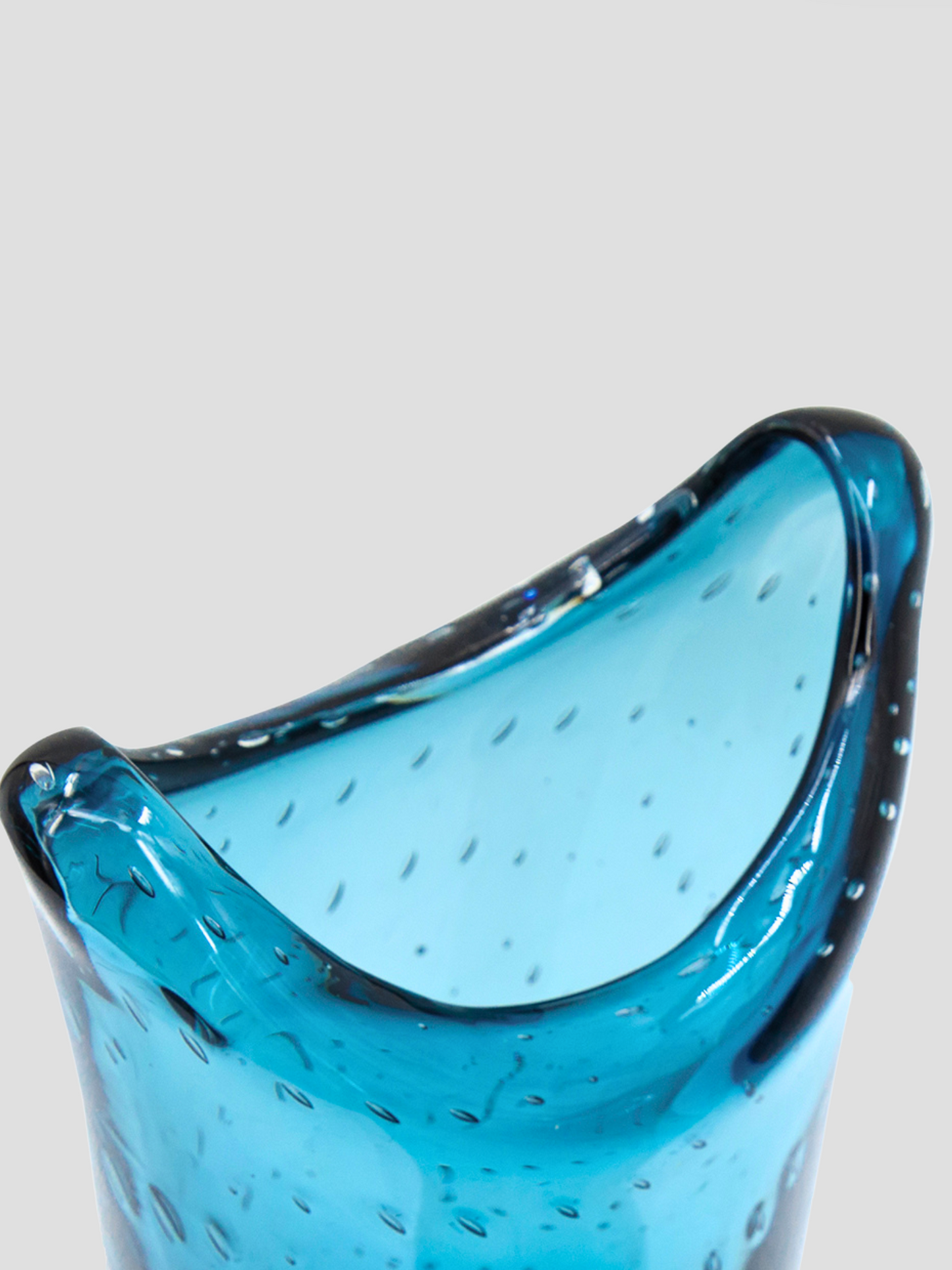 Small Artisan Blue Glass Vase