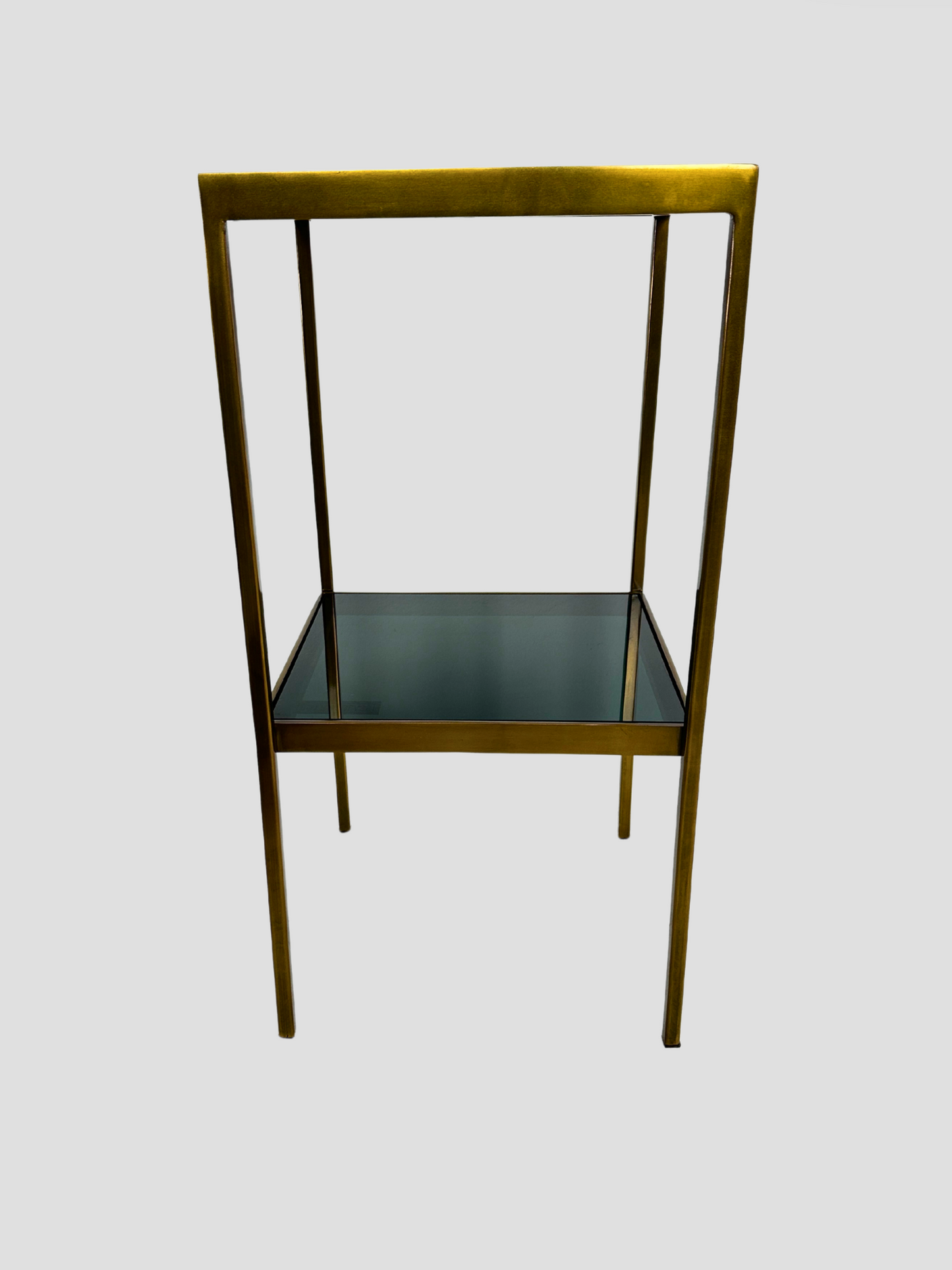 Smoke Glass & Brass Drinks Table