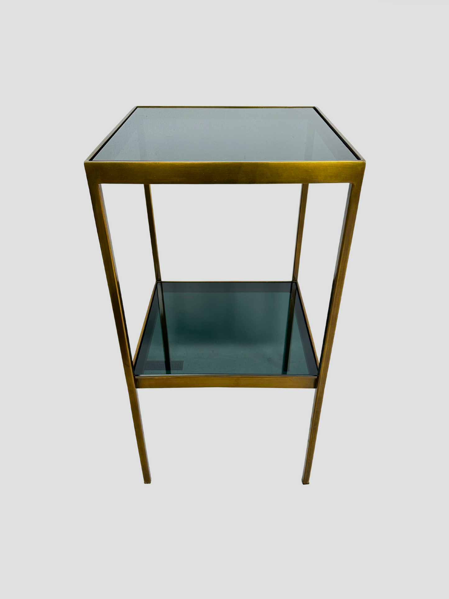 Smoke Glass & Brass Drinks Table