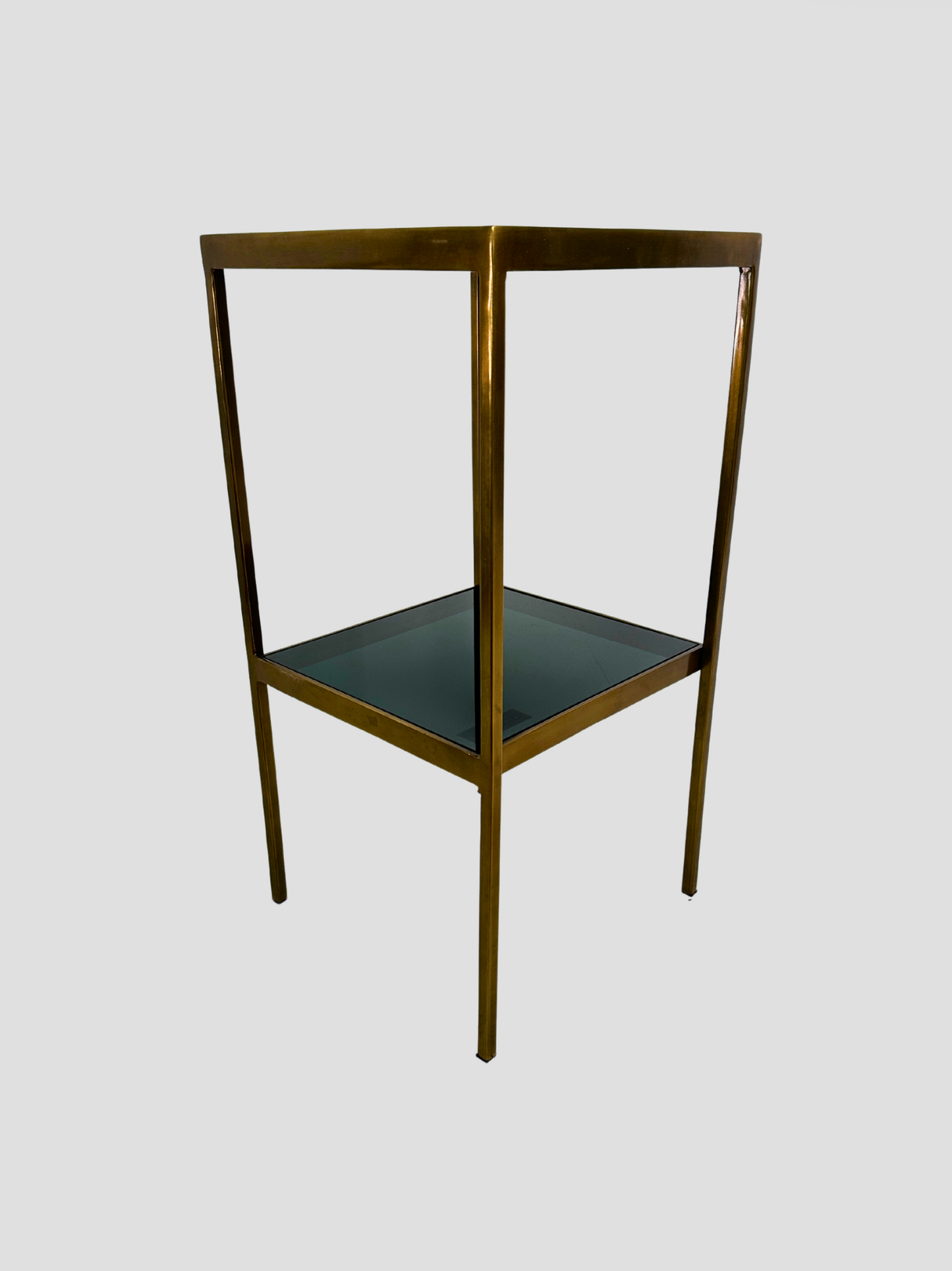 Smoke Glass & Brass Drinks Table