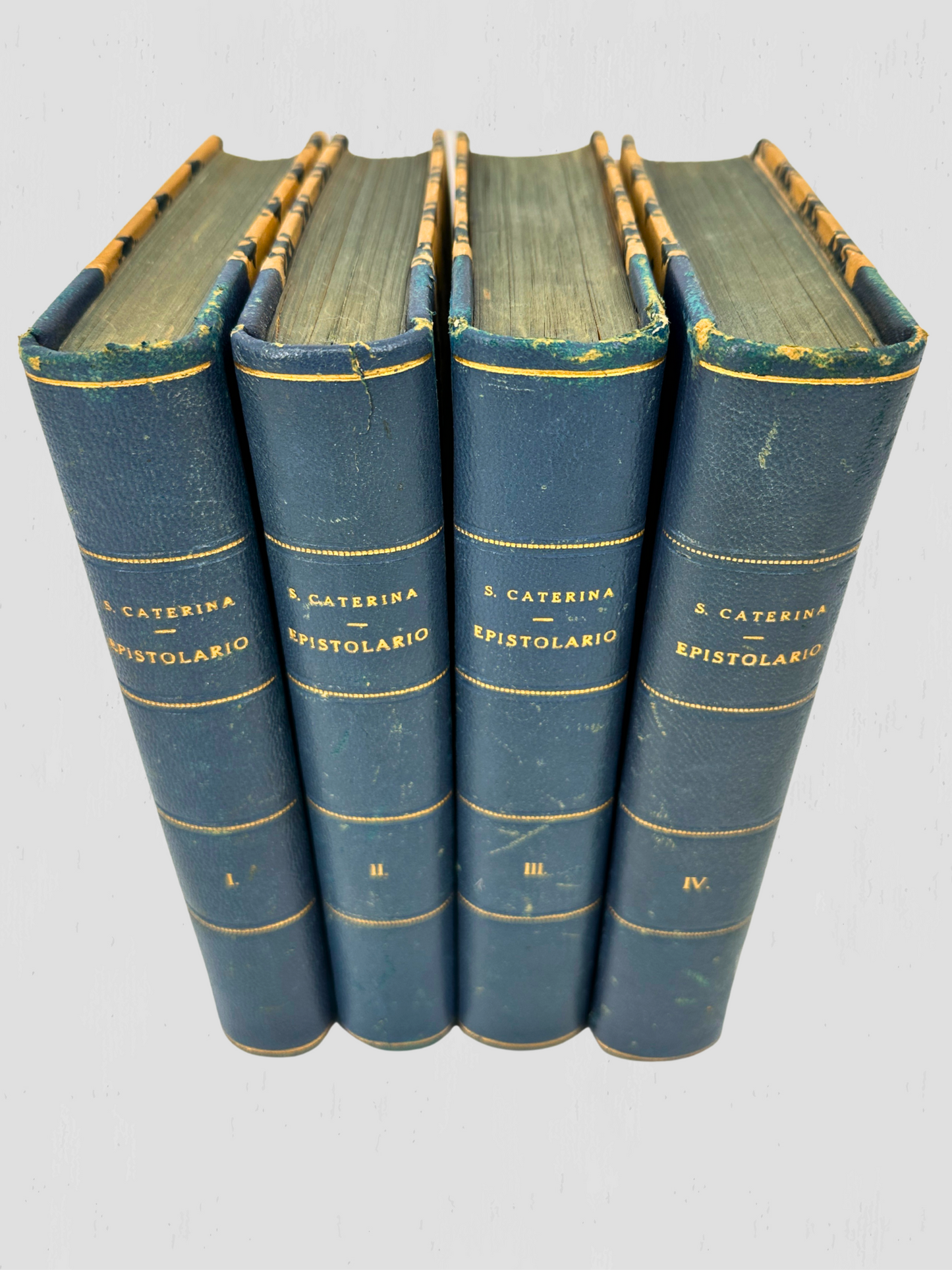 Antique 1910s Italian Le Lettere Di S. Caterina Da Siena Books - Set of 4