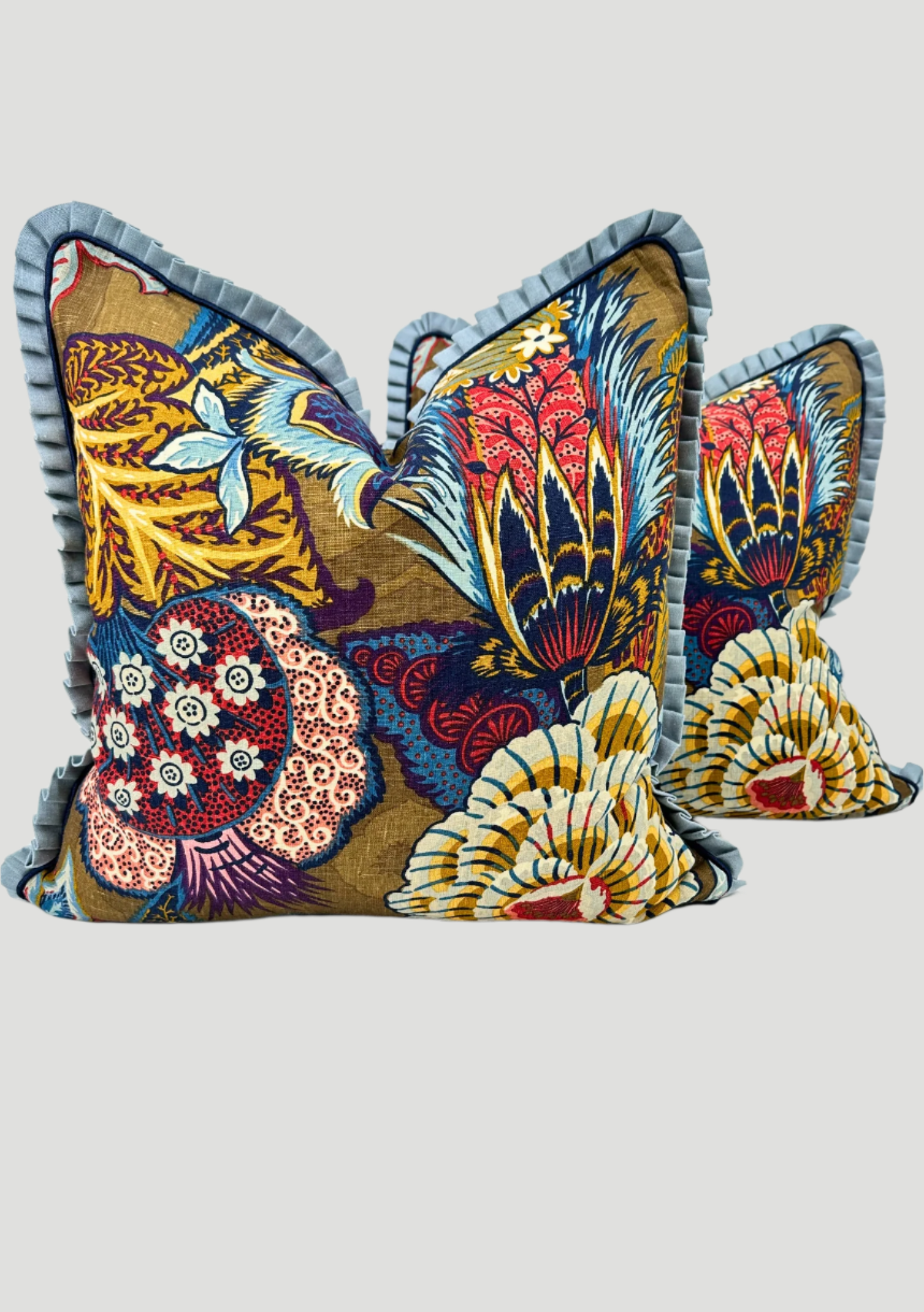 Schumacher Zanzibar Linen Pillow Pair