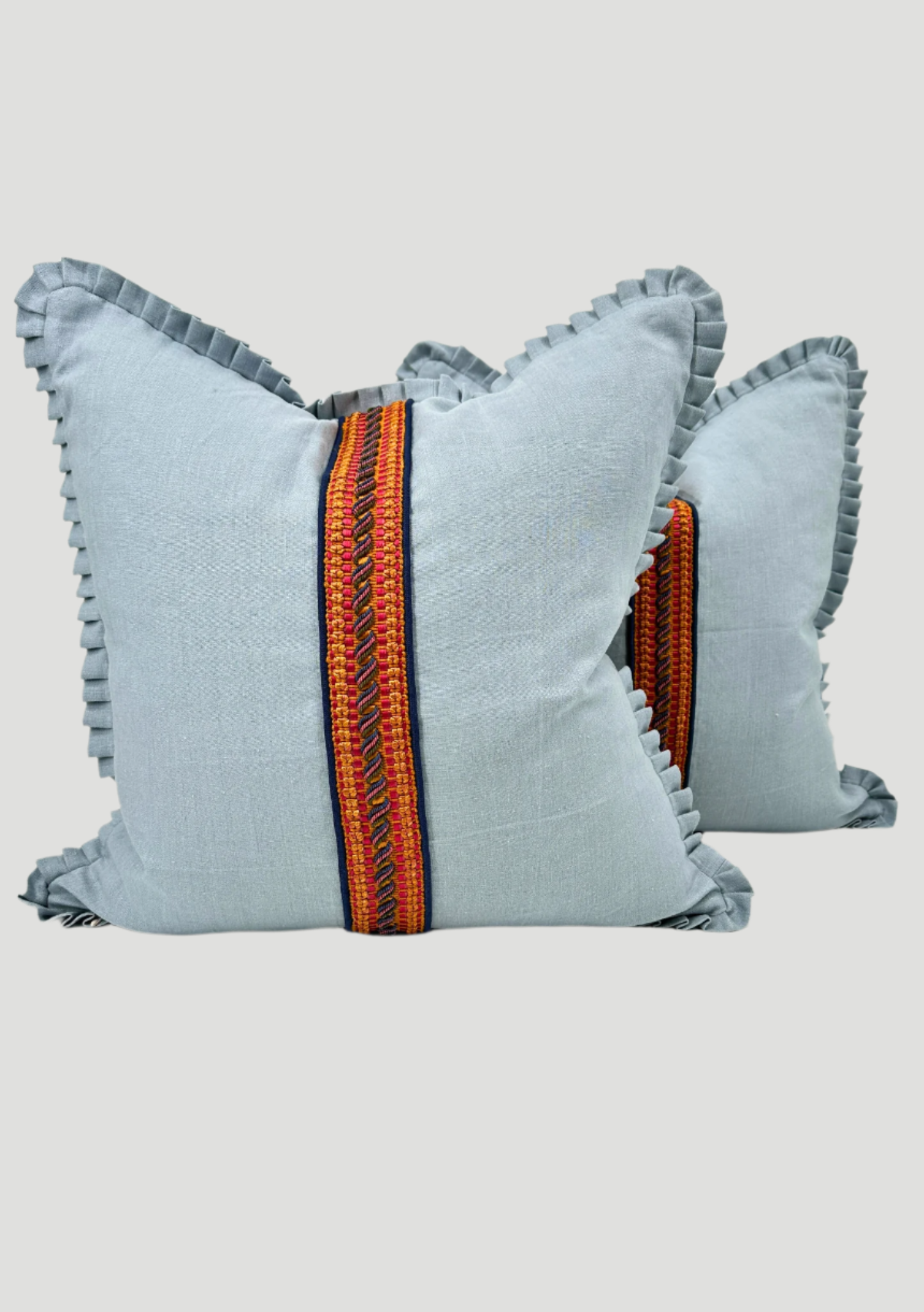 Schumacher Zanzibar Linen Pillow Pair