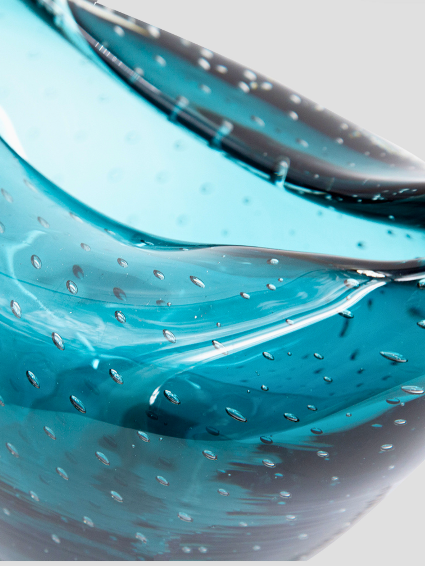 Large Artisan Blue Glass Vase