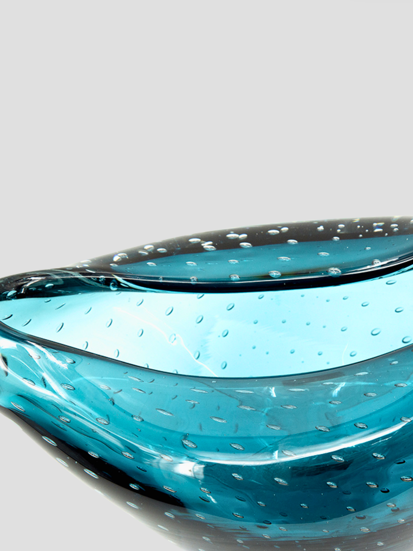 Large Artisan Blue Glass Vase