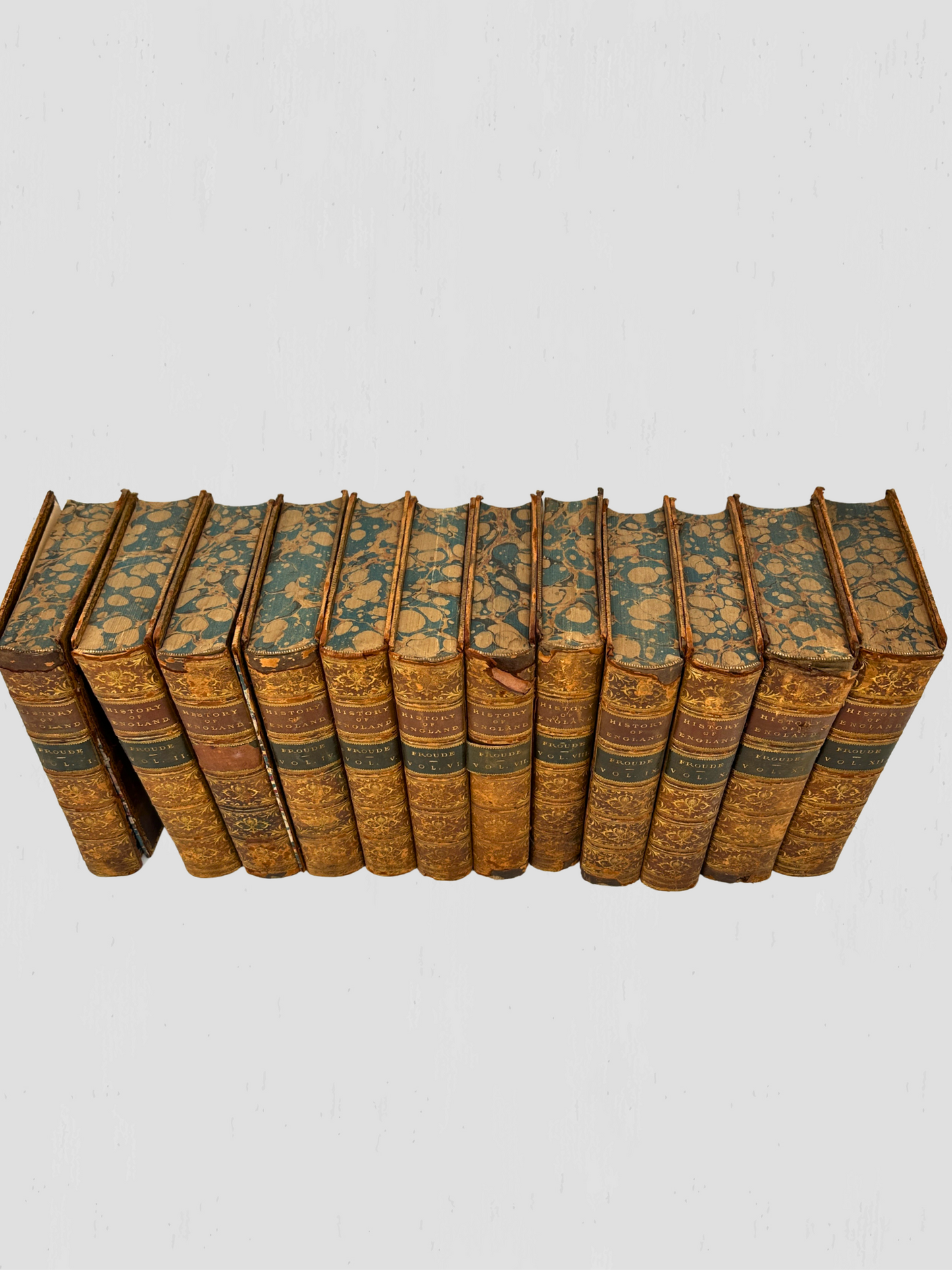 Antique History of England Books Set of 12 by James Anthony Froude