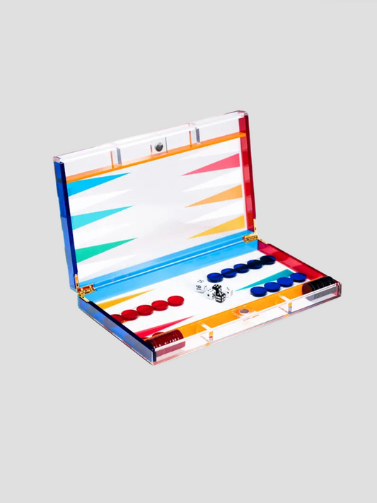 Acrylic Multicolor Backgammon Set