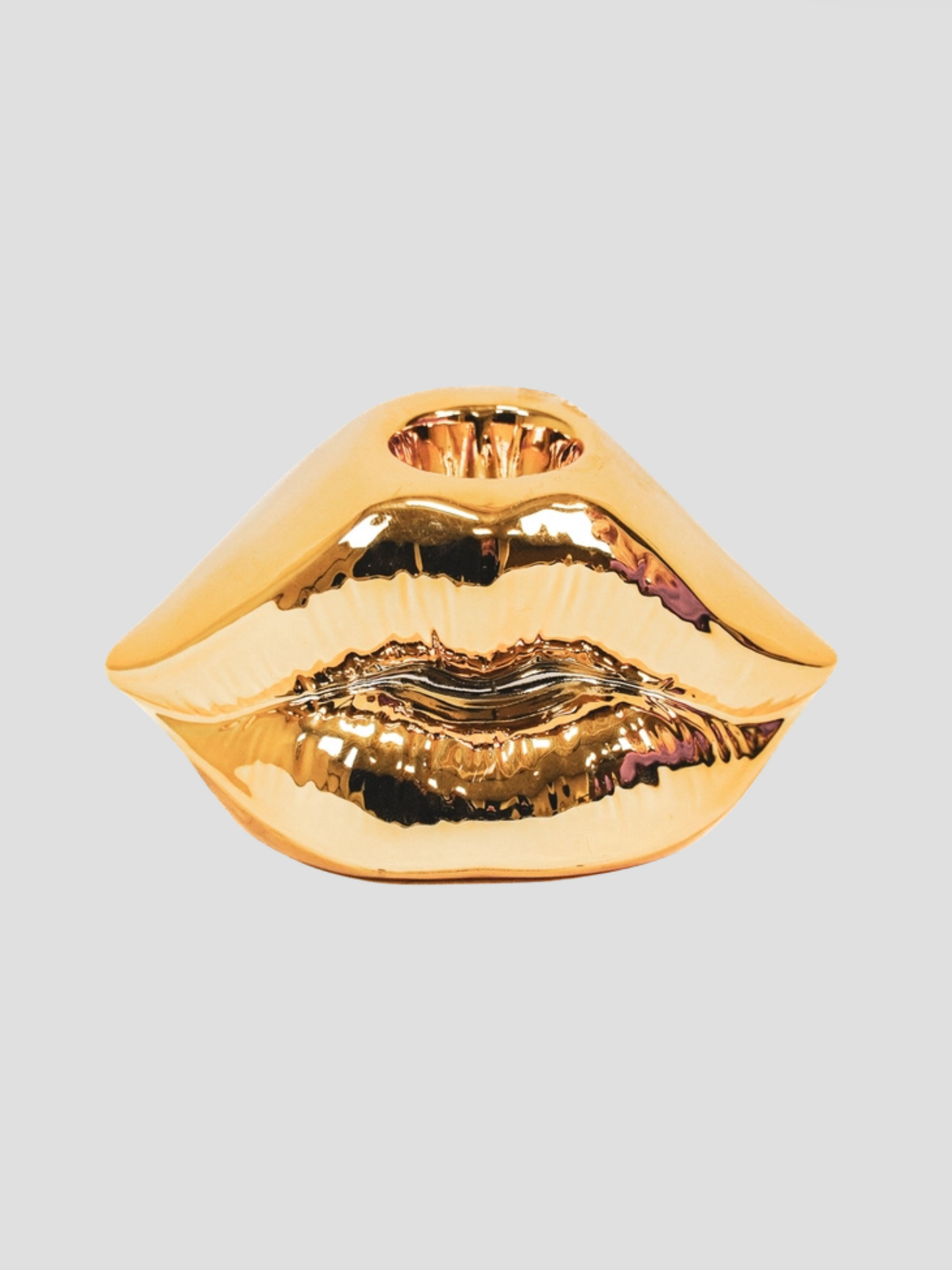 Lips Don't Lie Ceramic Taper Candle Holder