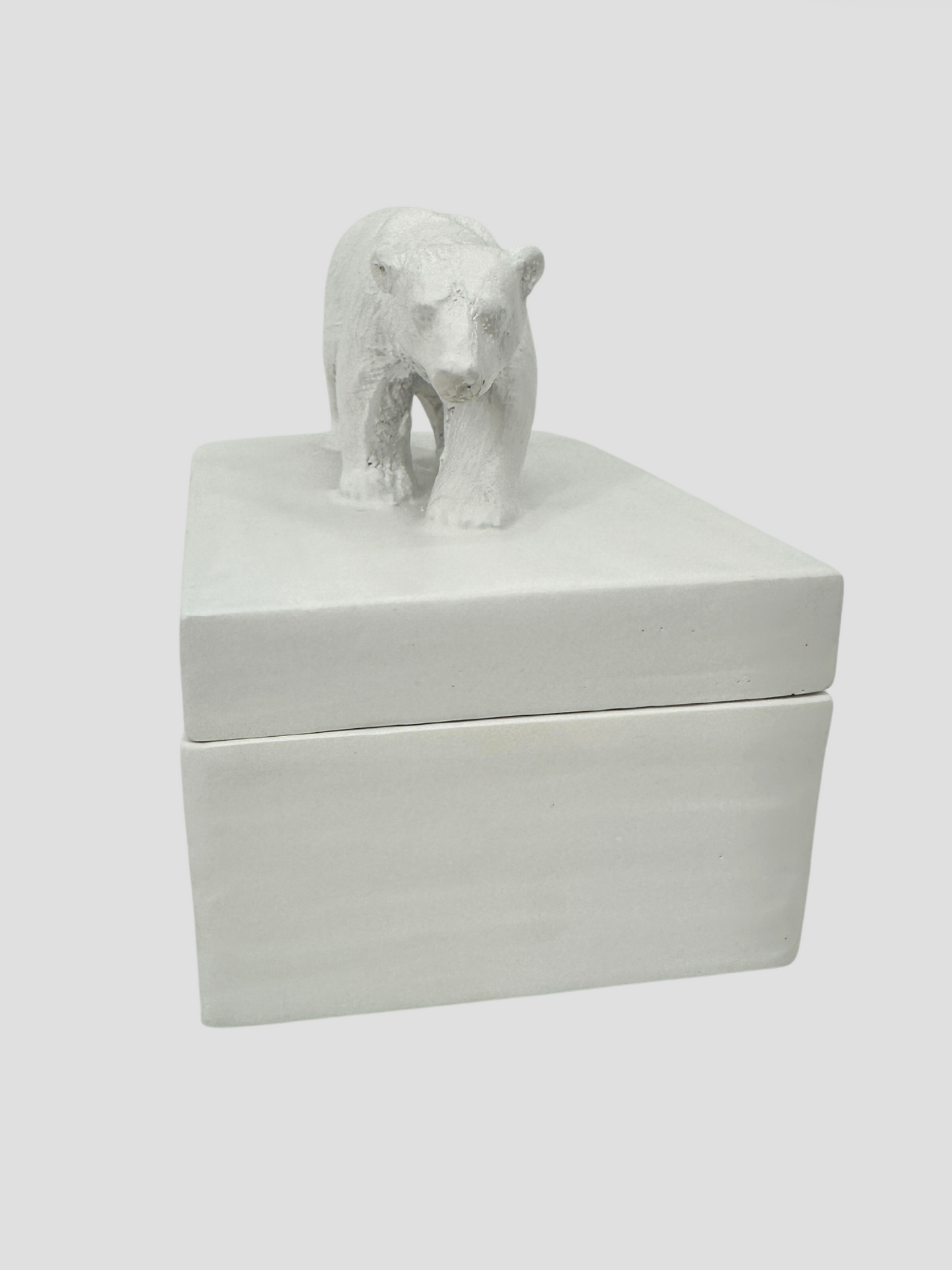 Oly Studio White Cast Resin Polar Bear Lidded Fable Box Animalia