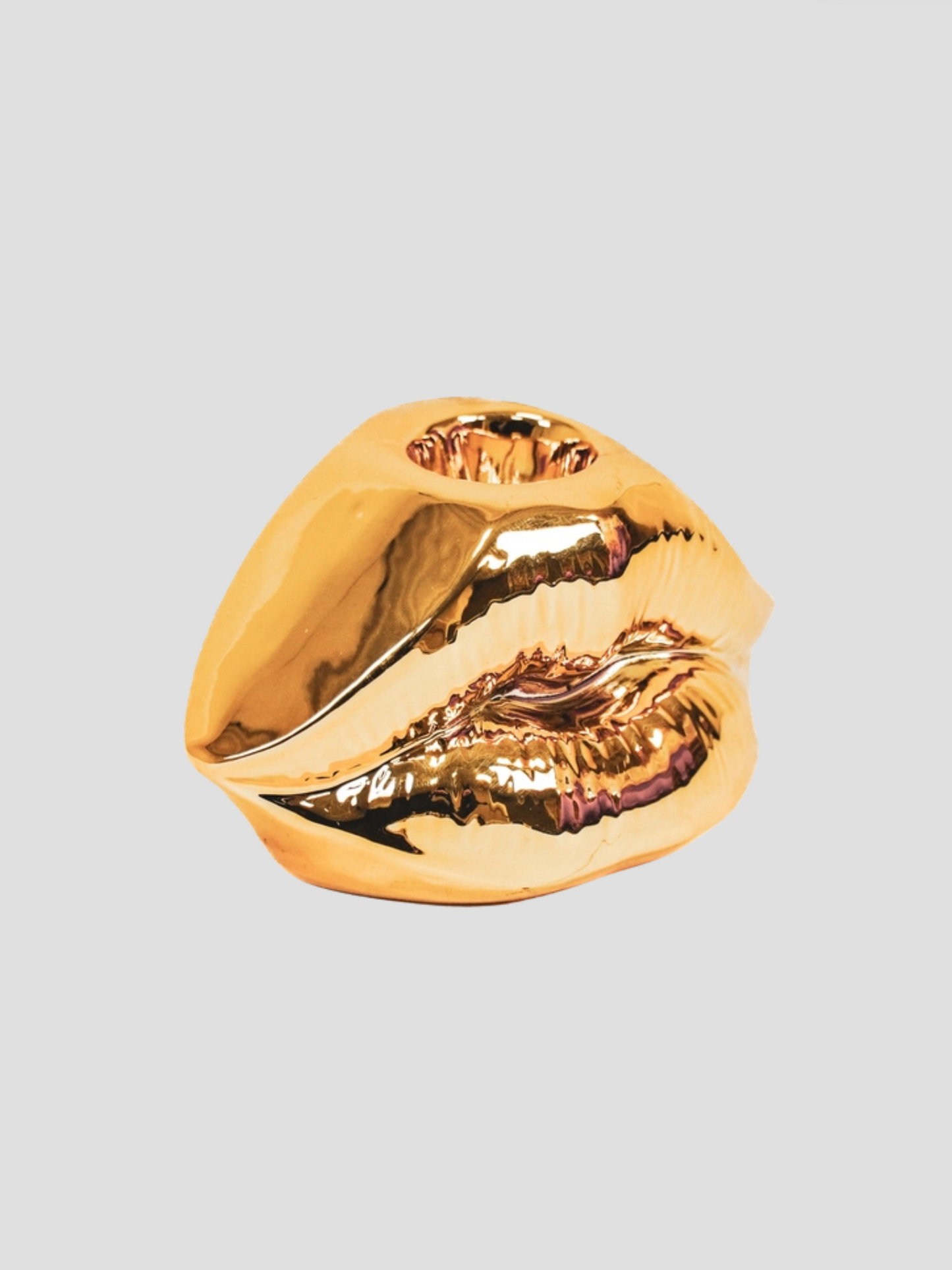Lips Don't Lie Ceramic Taper Candle Holder
