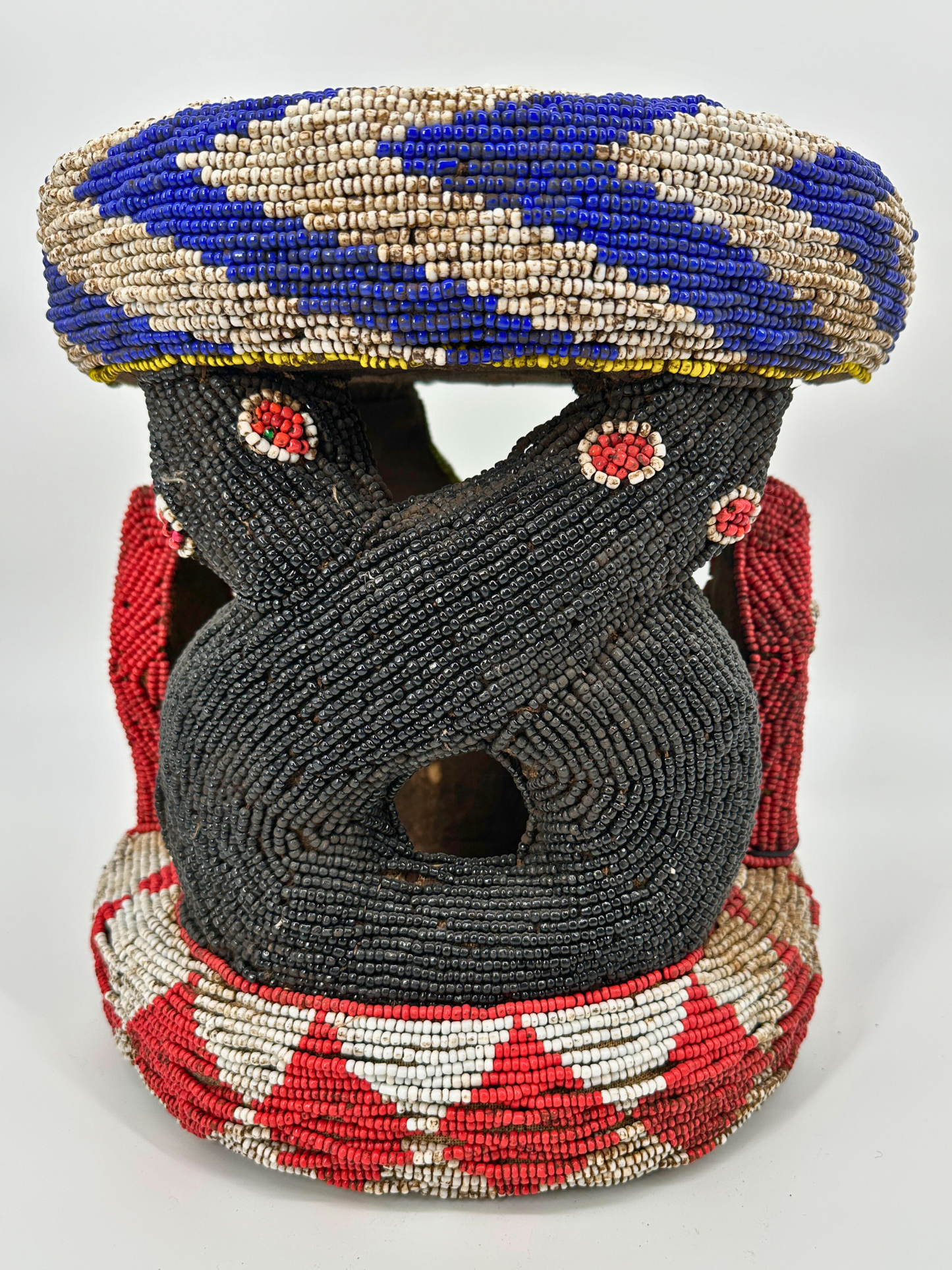 Bamileke Trade Bead Animal Stool