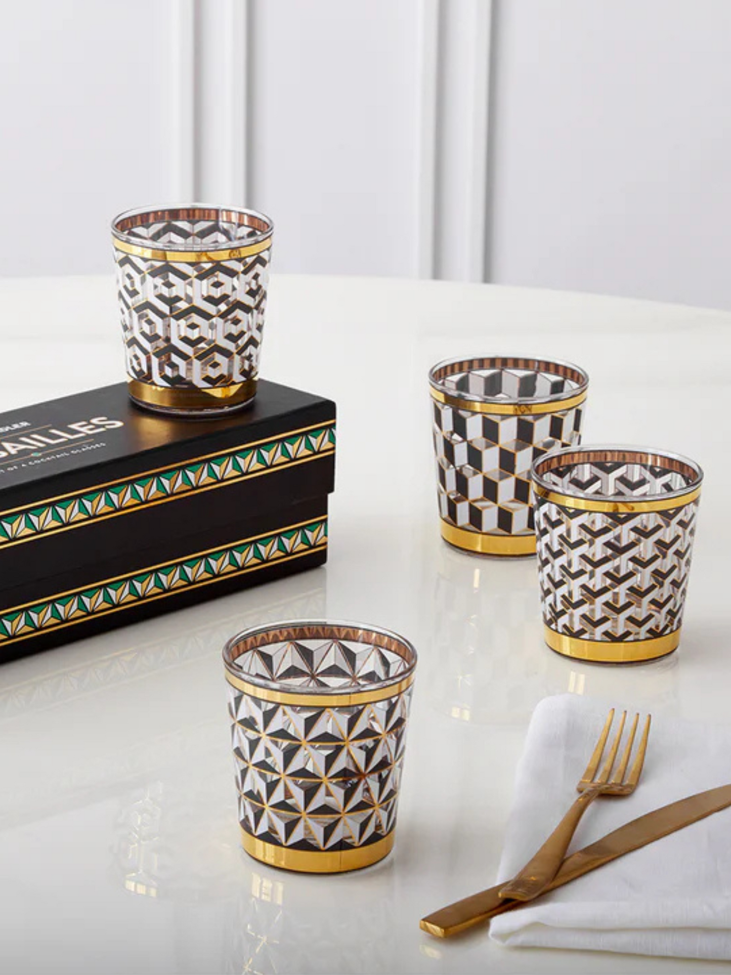 Jonathan Adler Versailles Glassware Set of 4