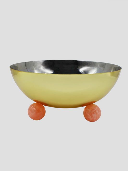 Hyaline Two-Tone 9" Bowl With Peach Resin Feet