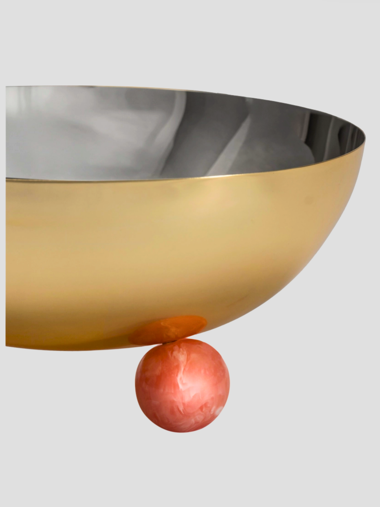 Hyaline Two-Tone 9" Bowl With Peach Resin Feet