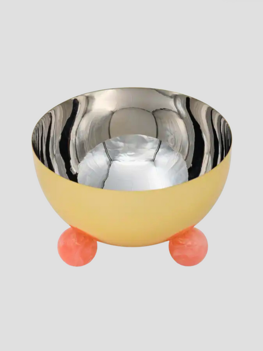 Hyaline Two-Tone 6" Bowl With Peach Resin Feet