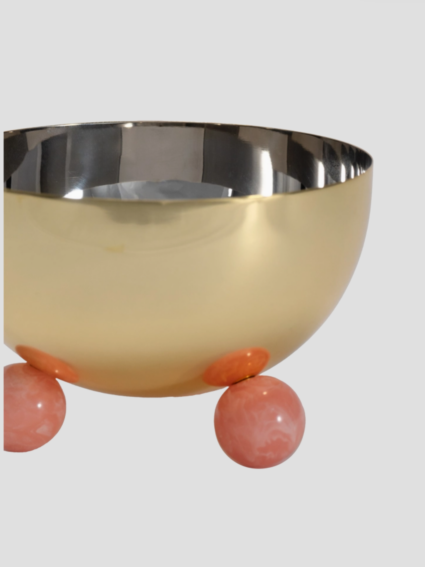 Hyaline Two-Tone 6" Bowl With Peach Resin Feet