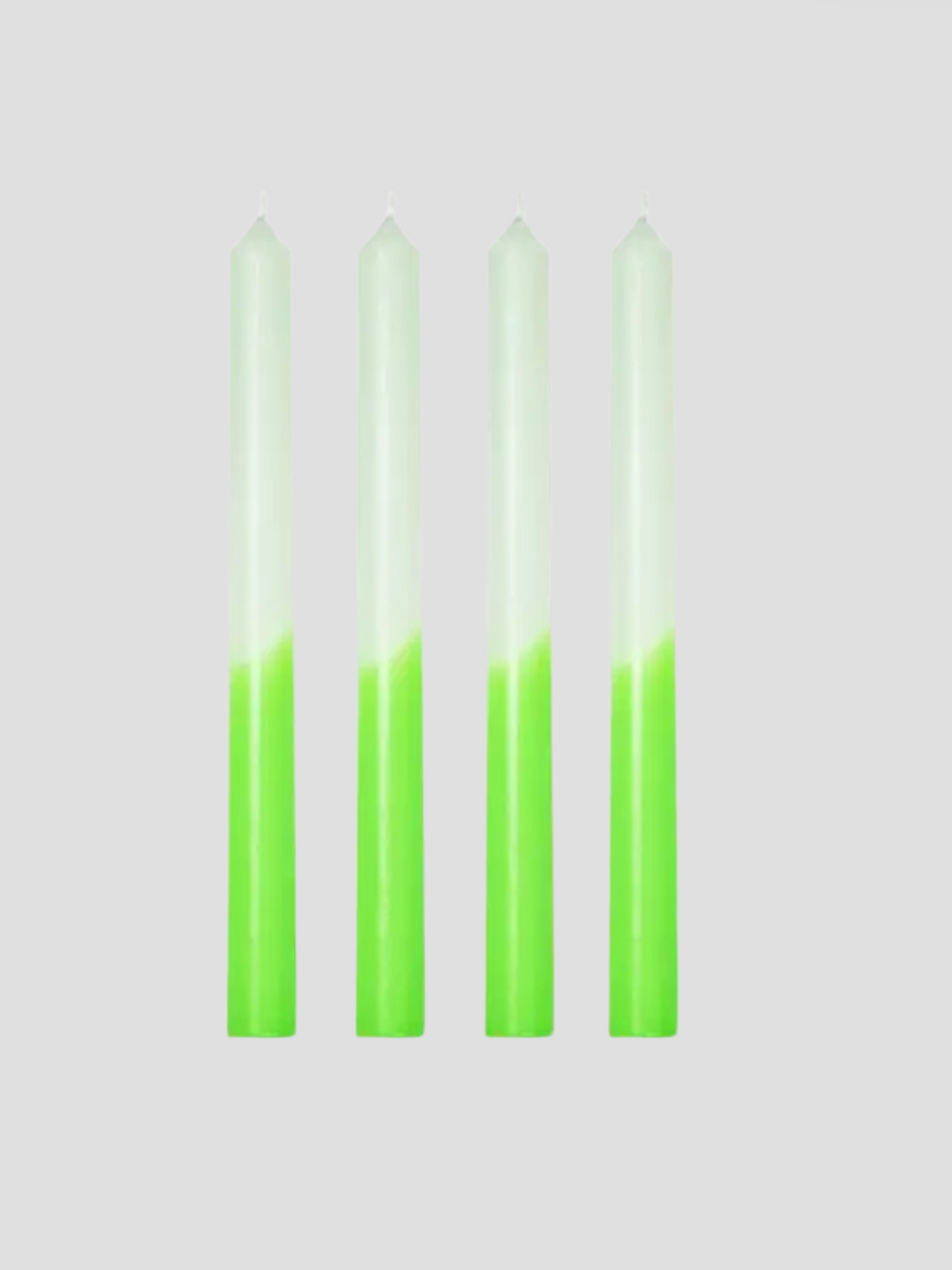 Green Dip Dye Taper Candle Set of 4