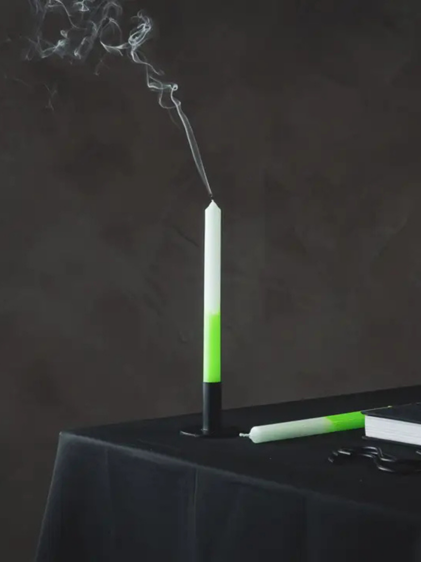 Green Dip Dye Taper Candle Set of 4