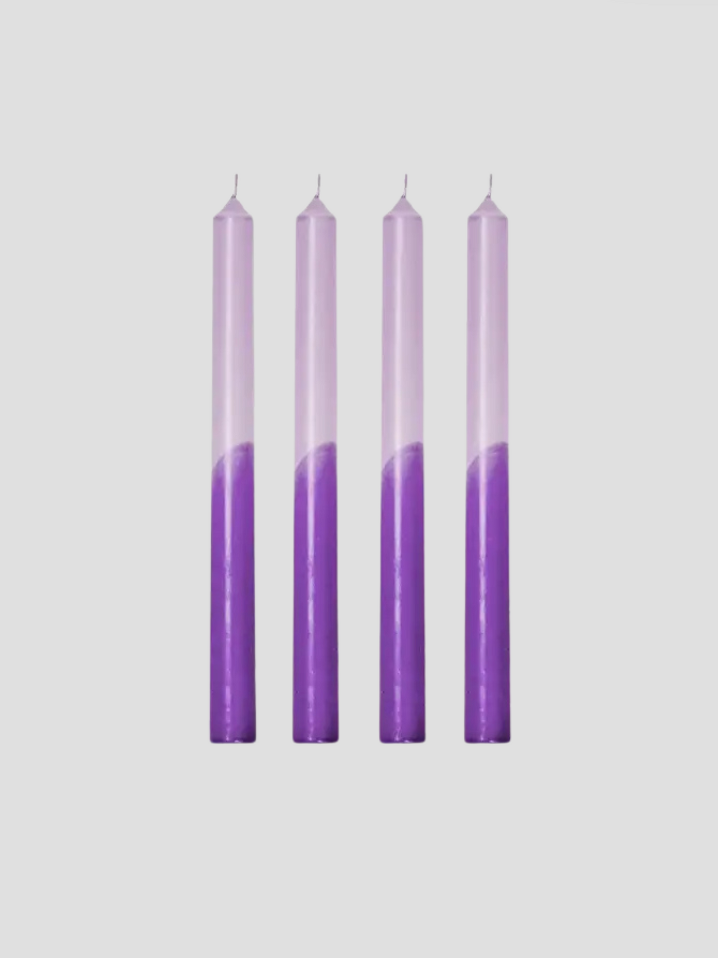 Lilac & Purple Dip Dye Taper Candle Set of 4