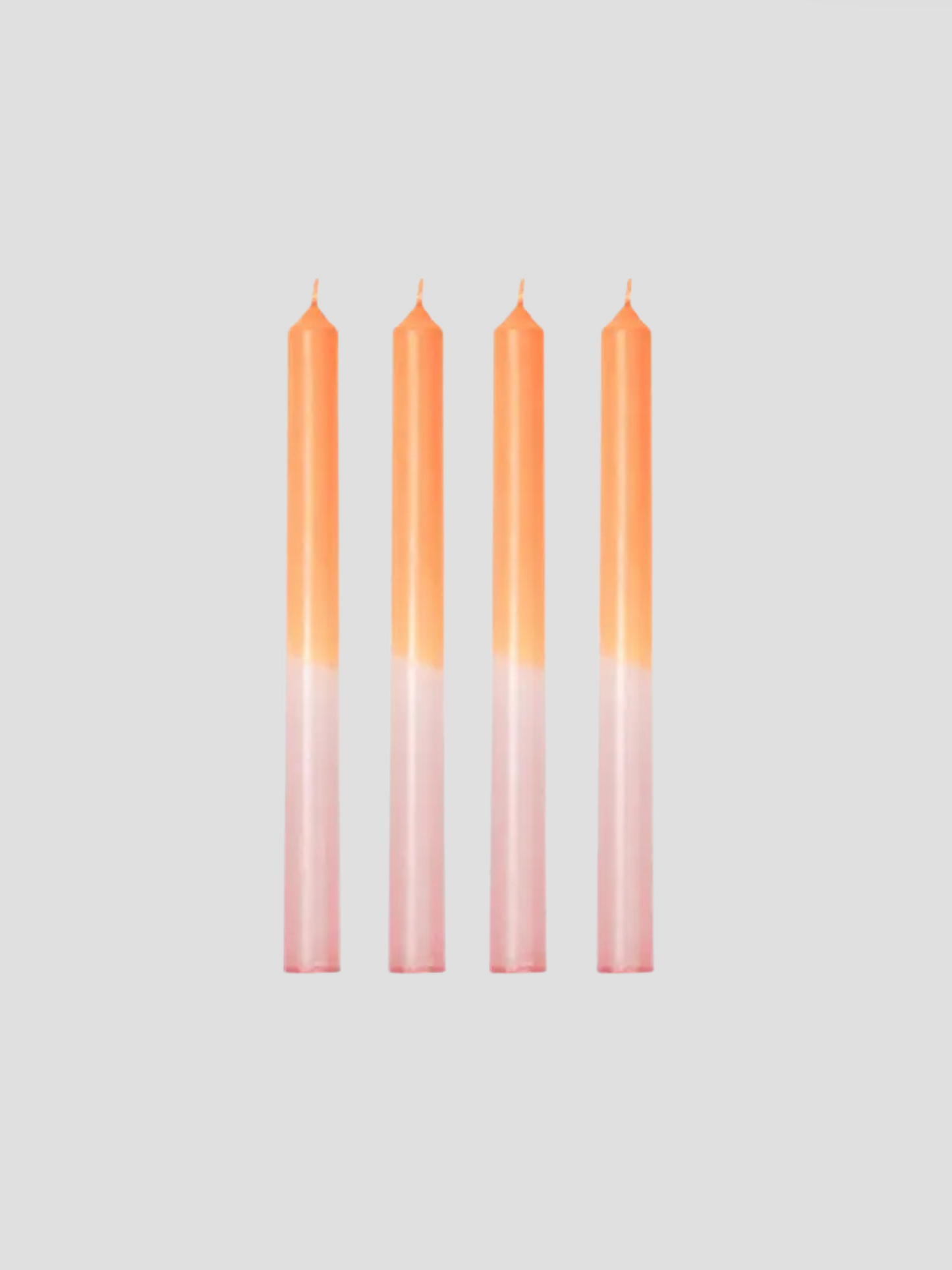 Light Pink & Orange Dip Dye Taper Candle Set of 4