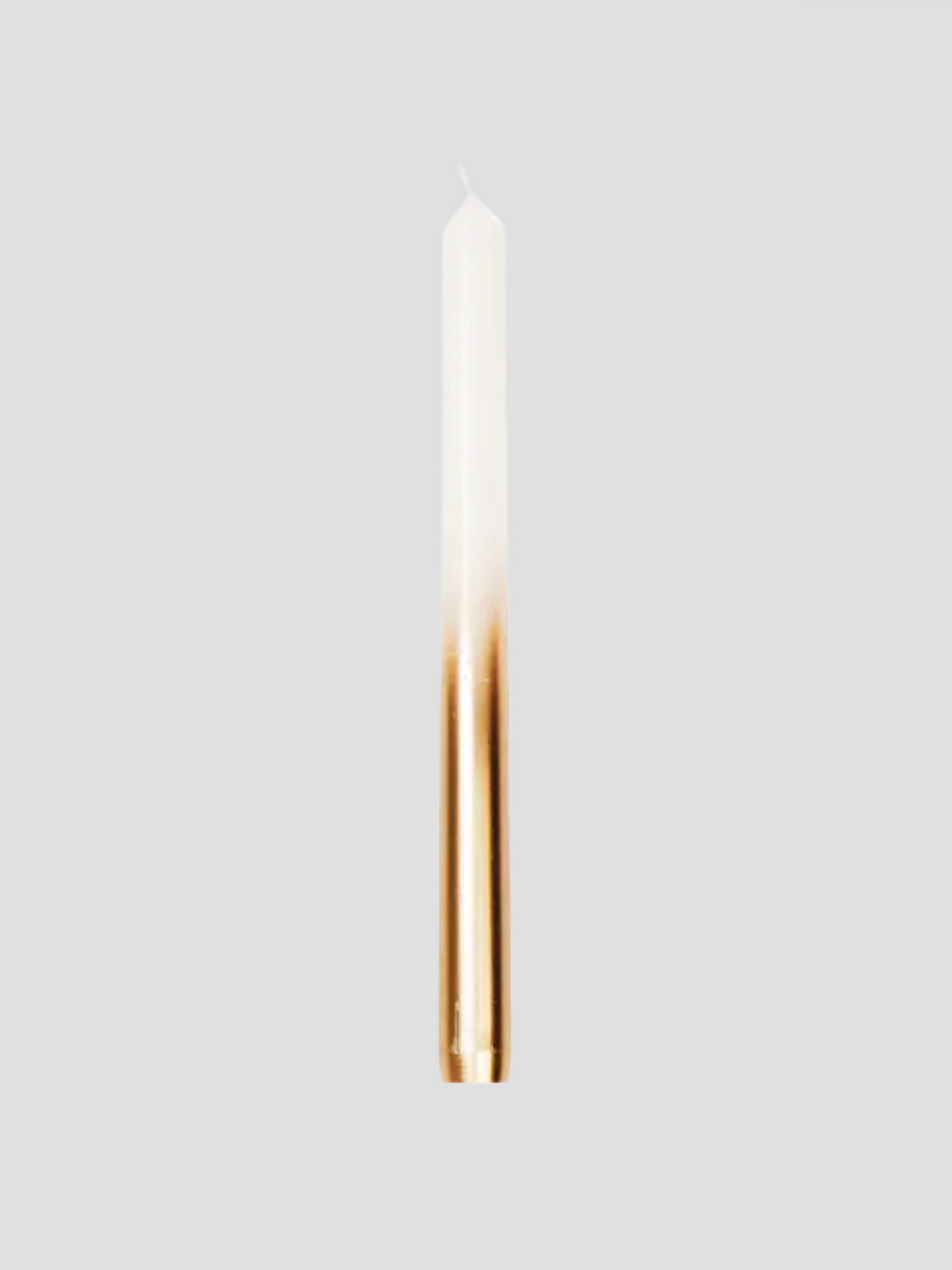 White & Gold Dip Dye Taper Candle Set of 4