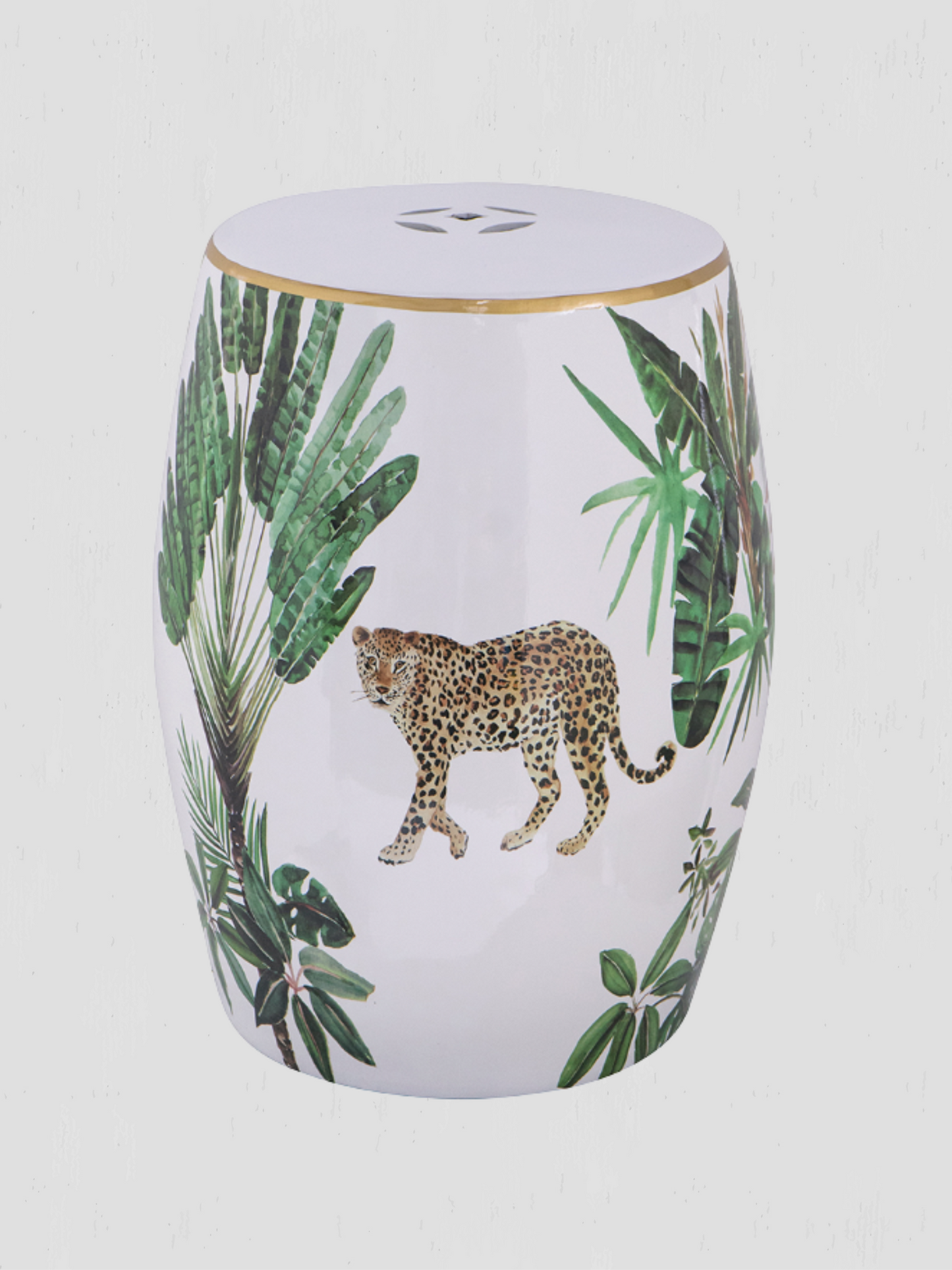 Ceramic Cheetah Stool / End Table