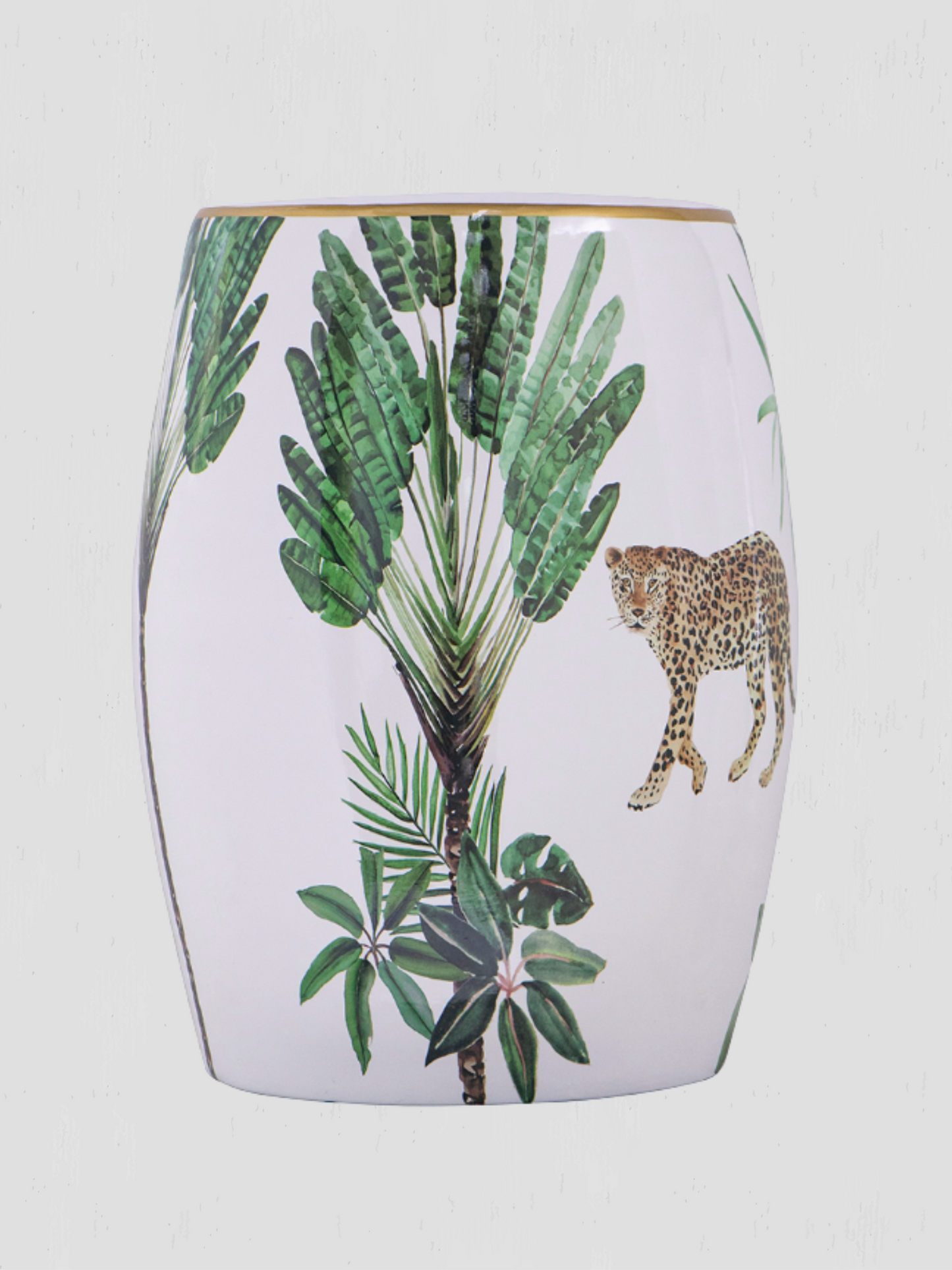 Ceramic Cheetah Stool / End Table