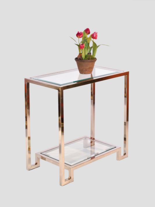 Domino Nickel Side Table