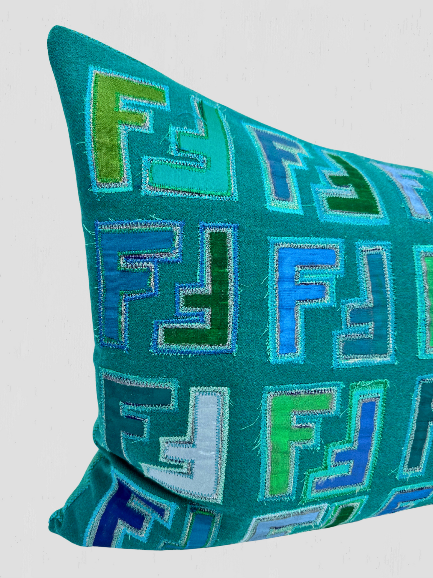 Custom Fendi Teal Pillow