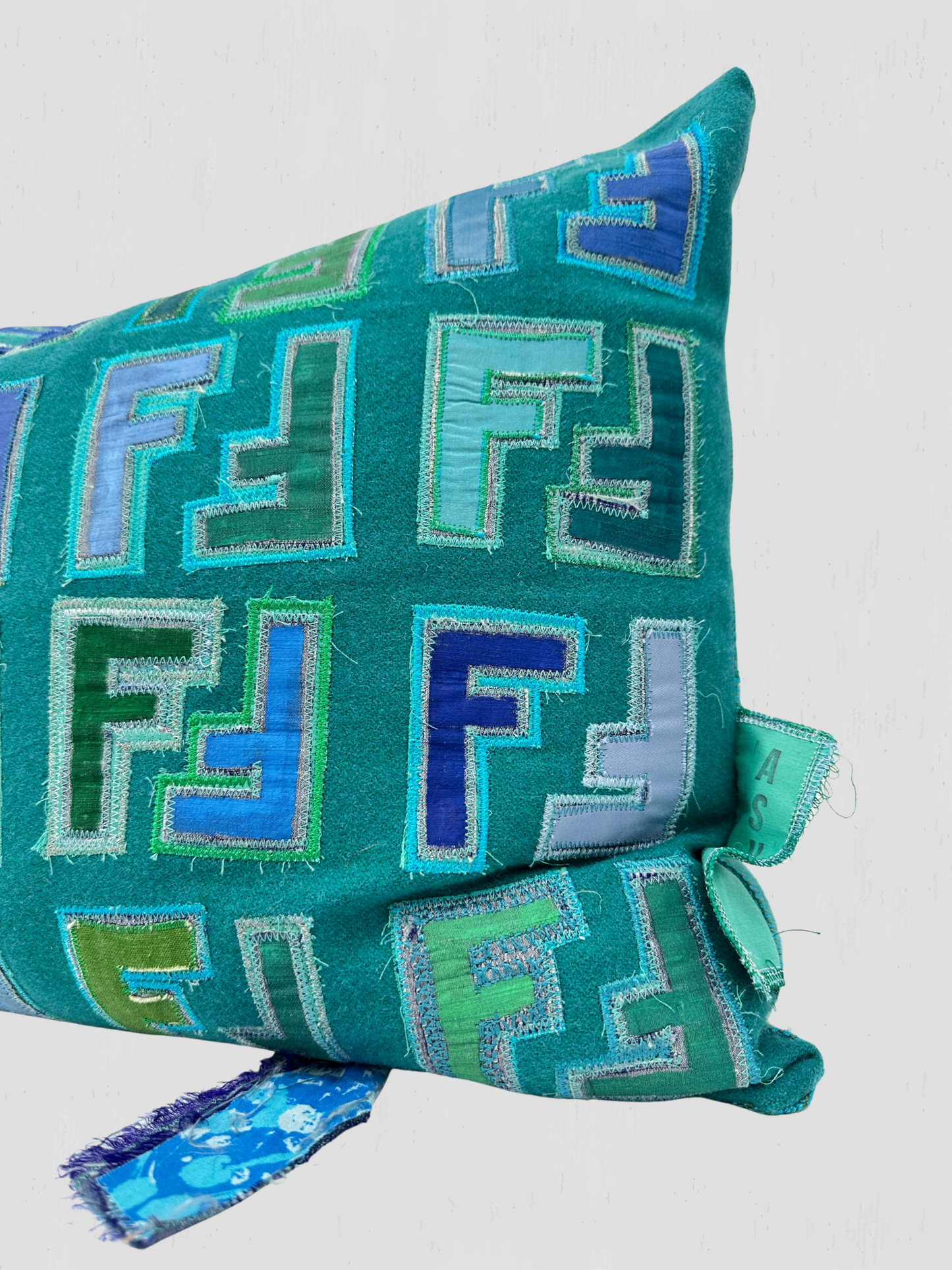 Custom Fendi Teal Pillow