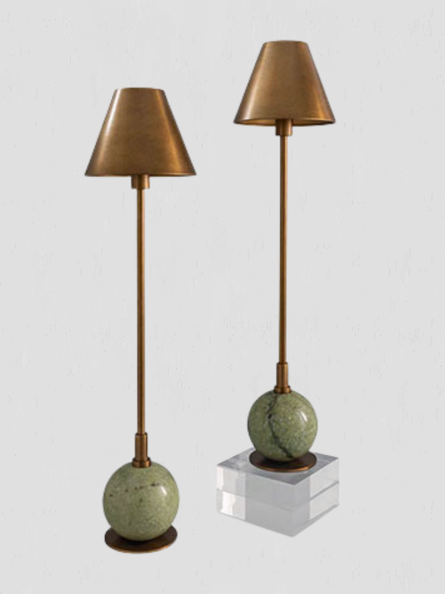 Aged Brass Buffet Lamp Pair