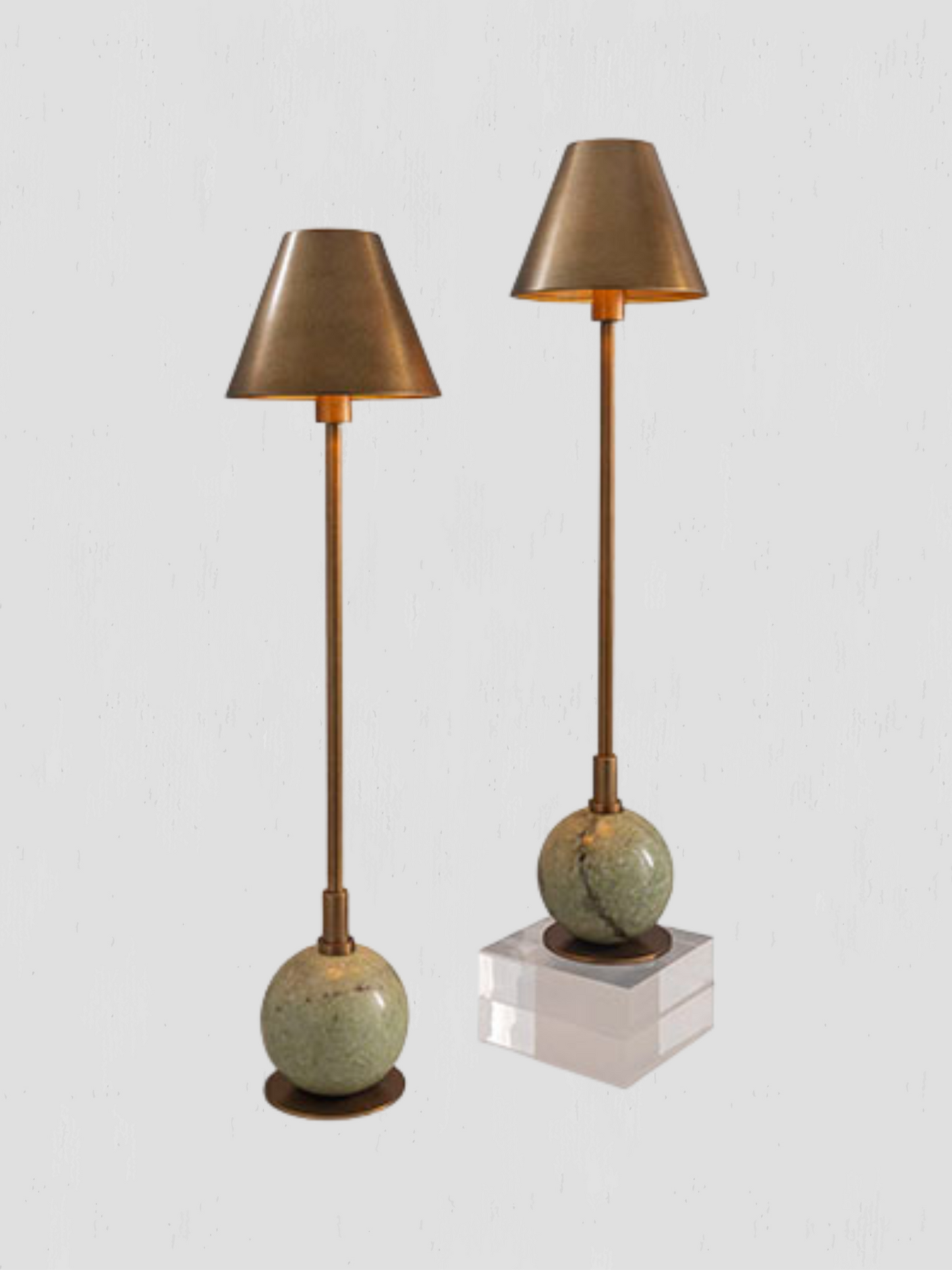 Aged Brass Buffet Lamp Pair