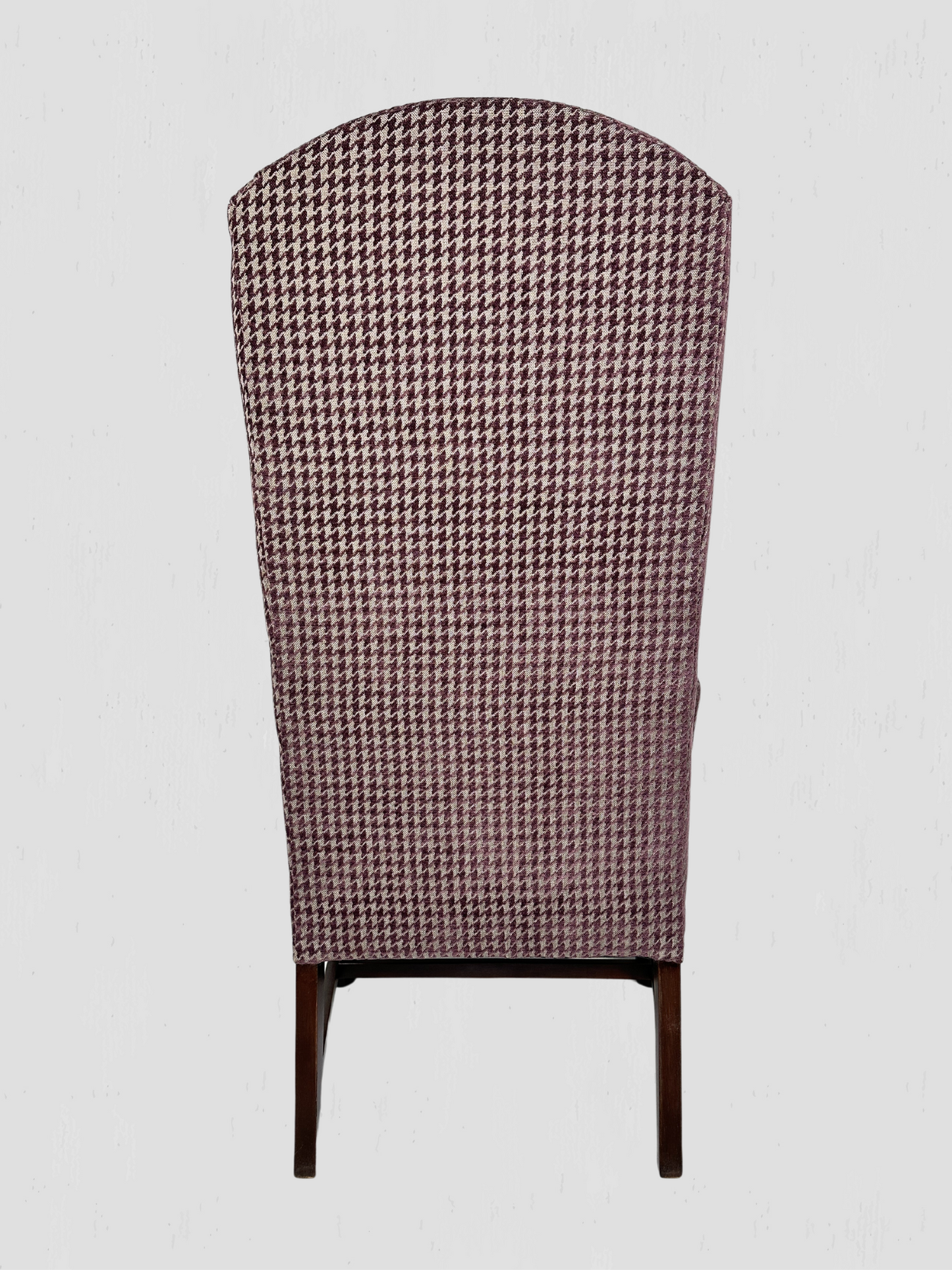 Mid-Century Petite Wing Chair Pair Newly Upholstered Houndstooth Chenille